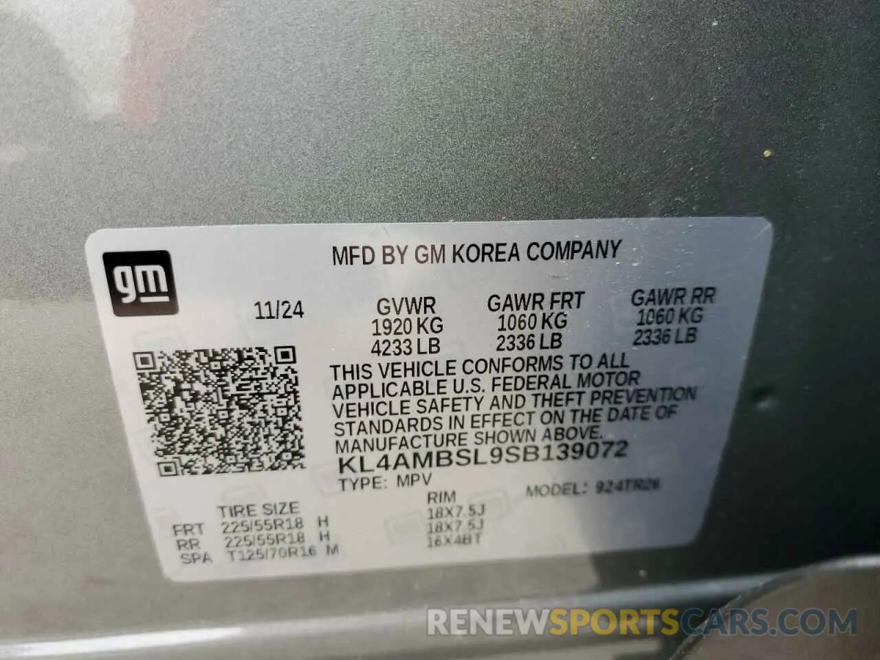 13 Фотография поврежденного автомобиля KL4AMBSL9SB139072 BUICK ENCORE 2025