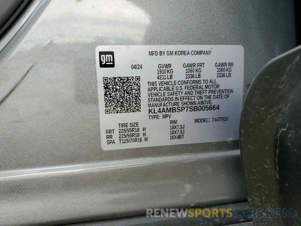 13 Photograph of a damaged car KL4AMBSP7SB005664 BUICK ENCORE 2025