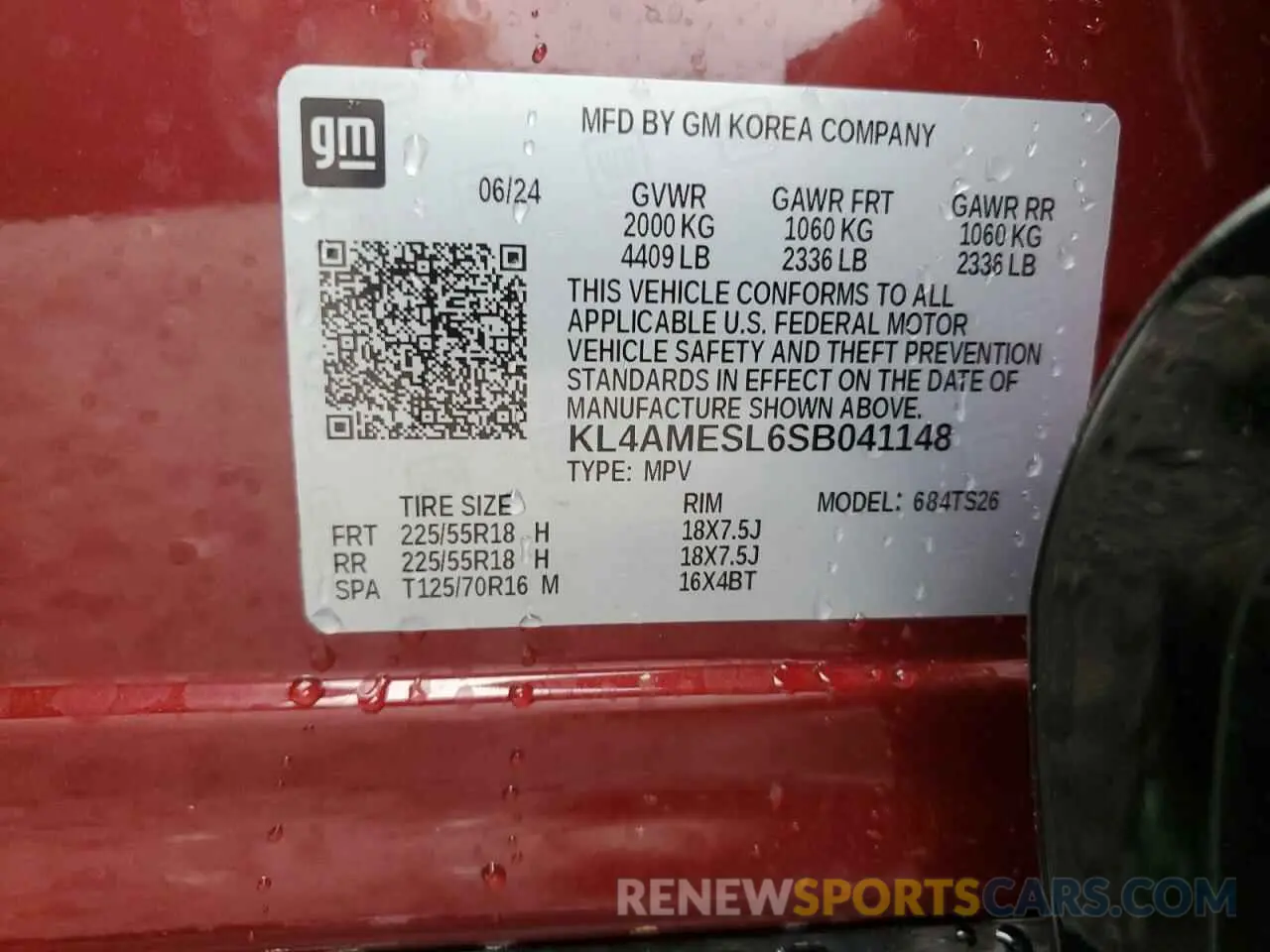 13 Фотография поврежденного автомобиля KL4AMESL6SB041148 BUICK ENCORE 2025