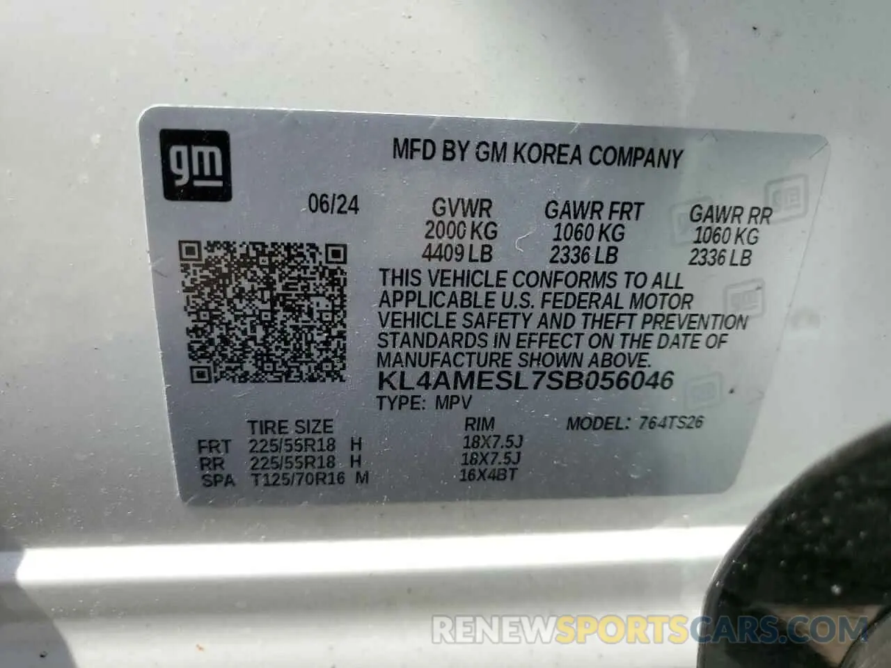 14 Photograph of a damaged car KL4AMESL7SB056046 BUICK ENCORE 2025