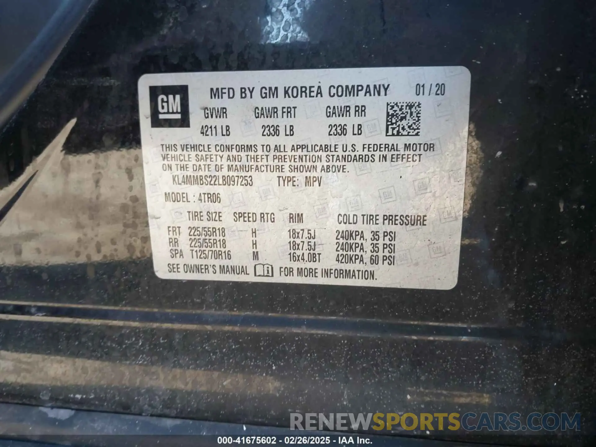 9 Фотография поврежденного автомобиля KL4MMBS22LB097253 BUICK ENCORE GX 2020