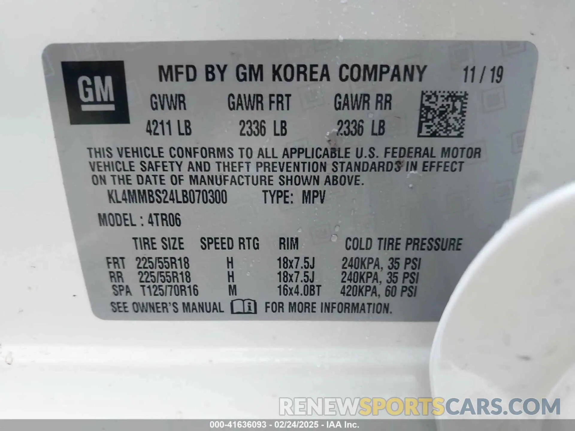 9 Photograph of a damaged car KL4MMBS24LB070300 BUICK ENCORE GX 2020