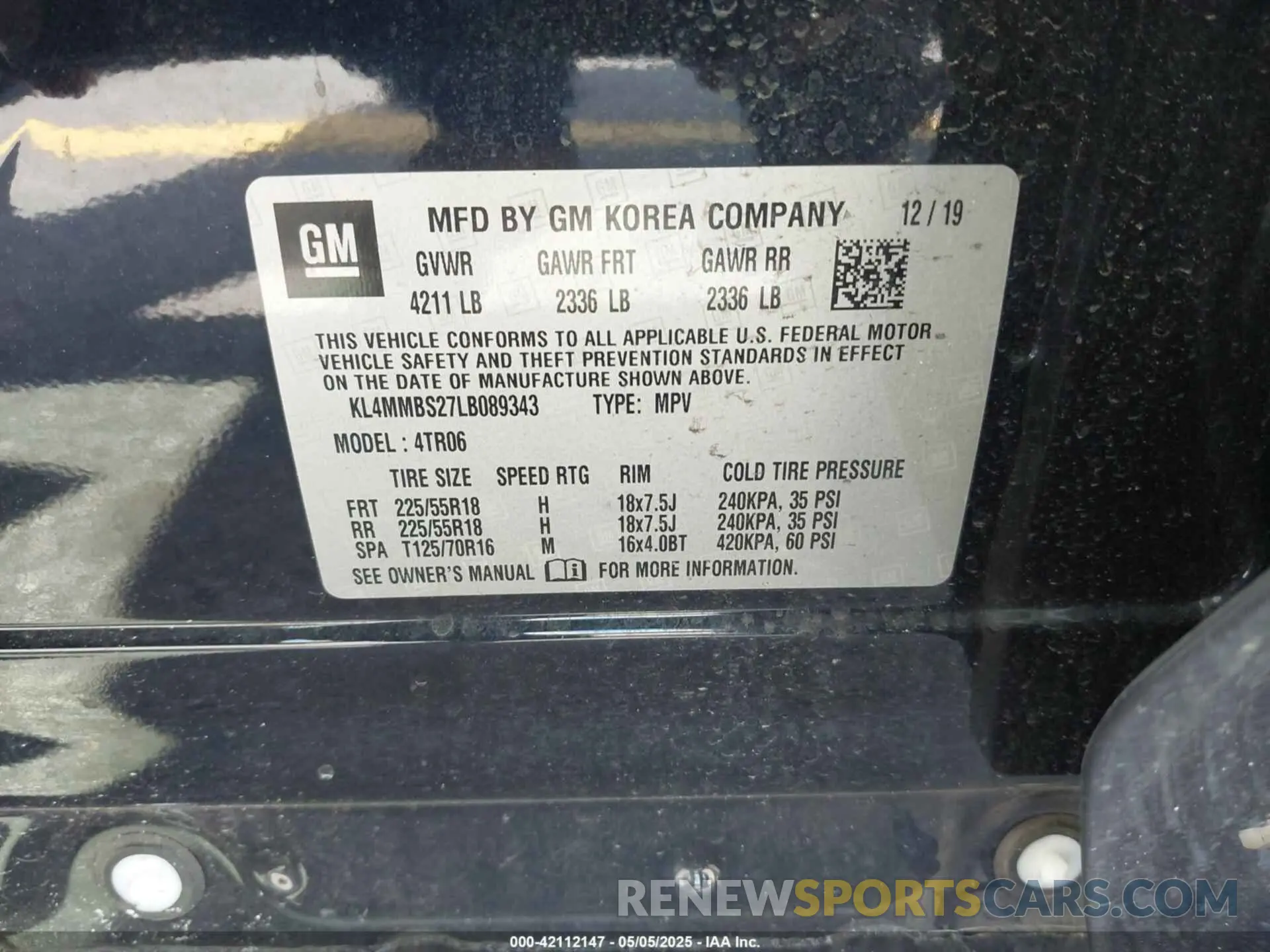 9 Фотография поврежденного автомобиля KL4MMBS27LB089343 BUICK ENCORE GX 2020