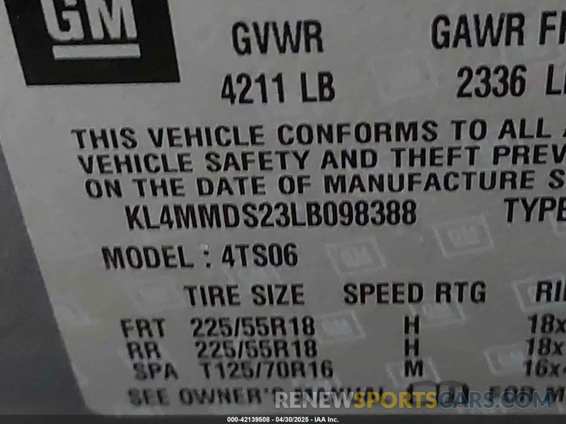 9 Фотография поврежденного автомобиля KL4MMDS23LB098388 BUICK ENCORE GX 2020