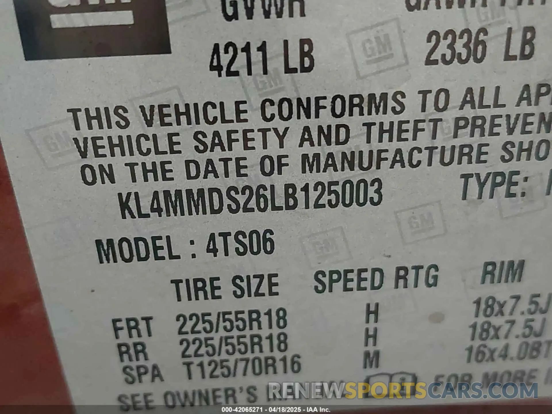 9 Photograph of a damaged car KL4MMDS26LB125003 BUICK ENCORE GX 2020