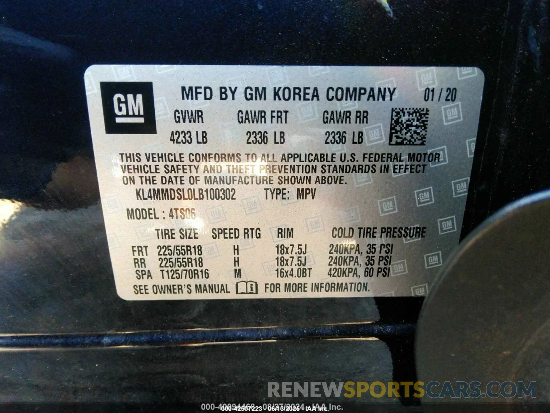 9 Фотография поврежденного автомобиля KL4MMDSL0LB100302 BUICK ENCORE GX 2020