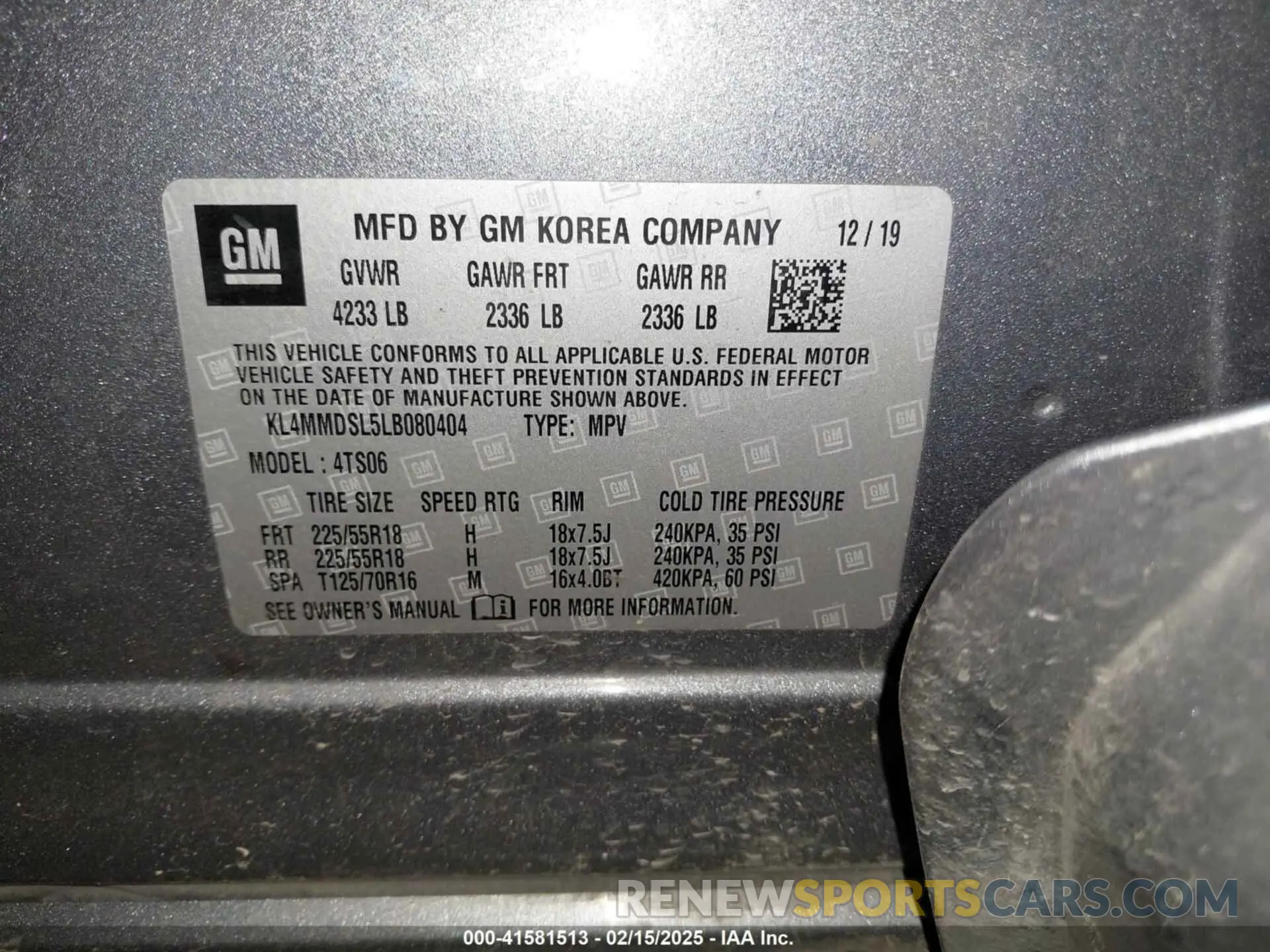 9 Photograph of a damaged car KL4MMDSL5LB080404 BUICK ENCORE GX 2020