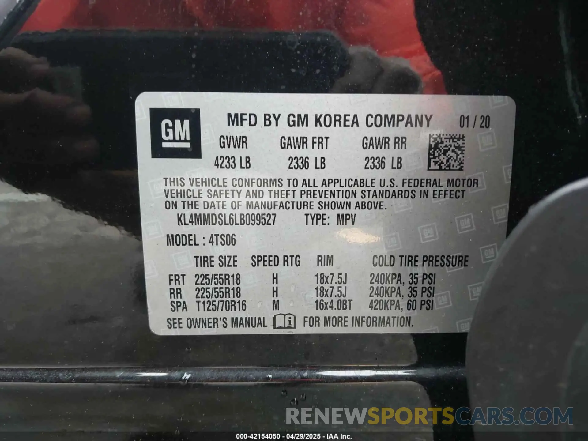 9 Photograph of a damaged car KL4MMDSL6LB099527 BUICK ENCORE GX 2020
