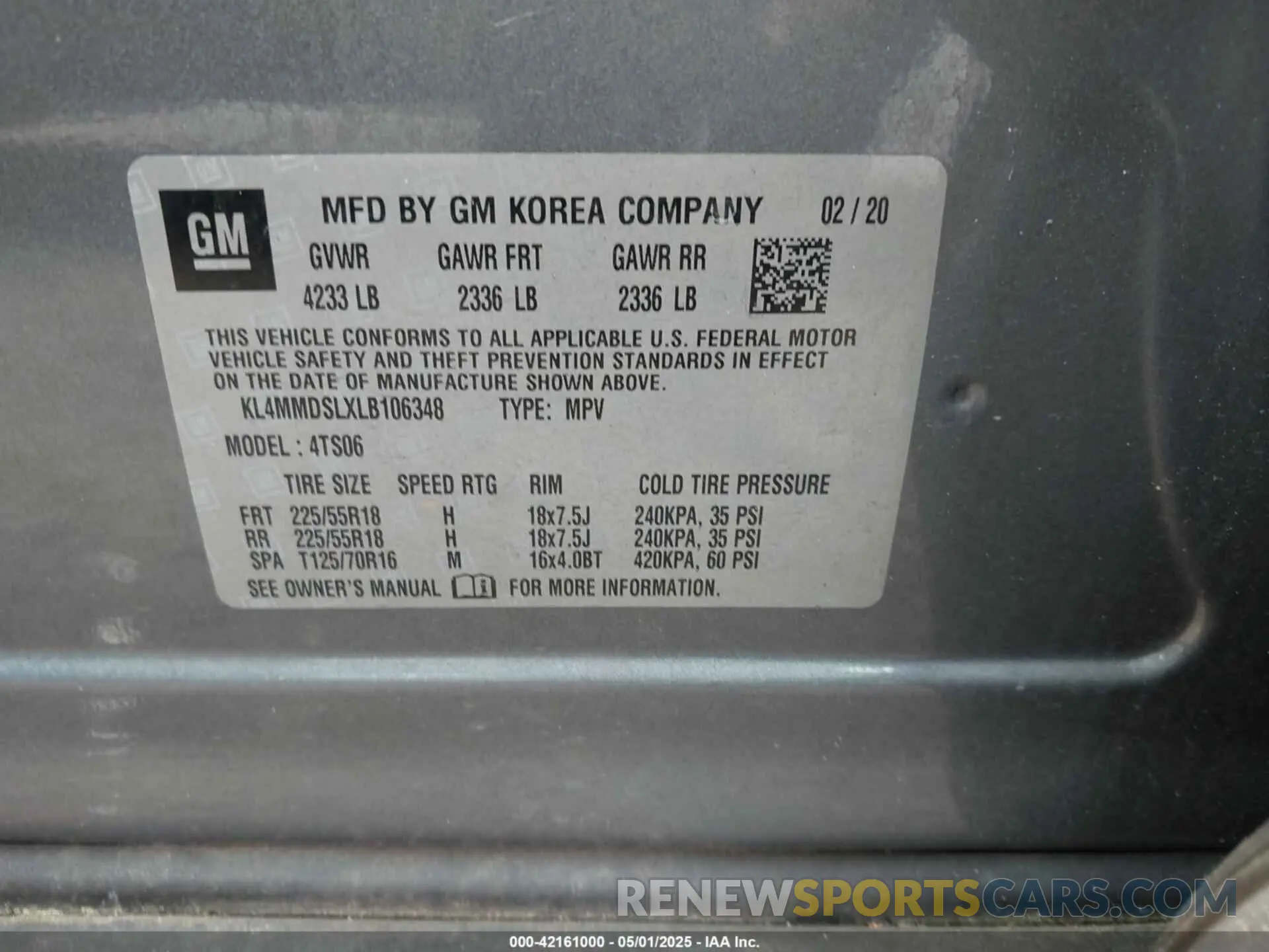 9 Фотография поврежденного автомобиля KL4MMDSLXLB106348 BUICK ENCORE GX 2020