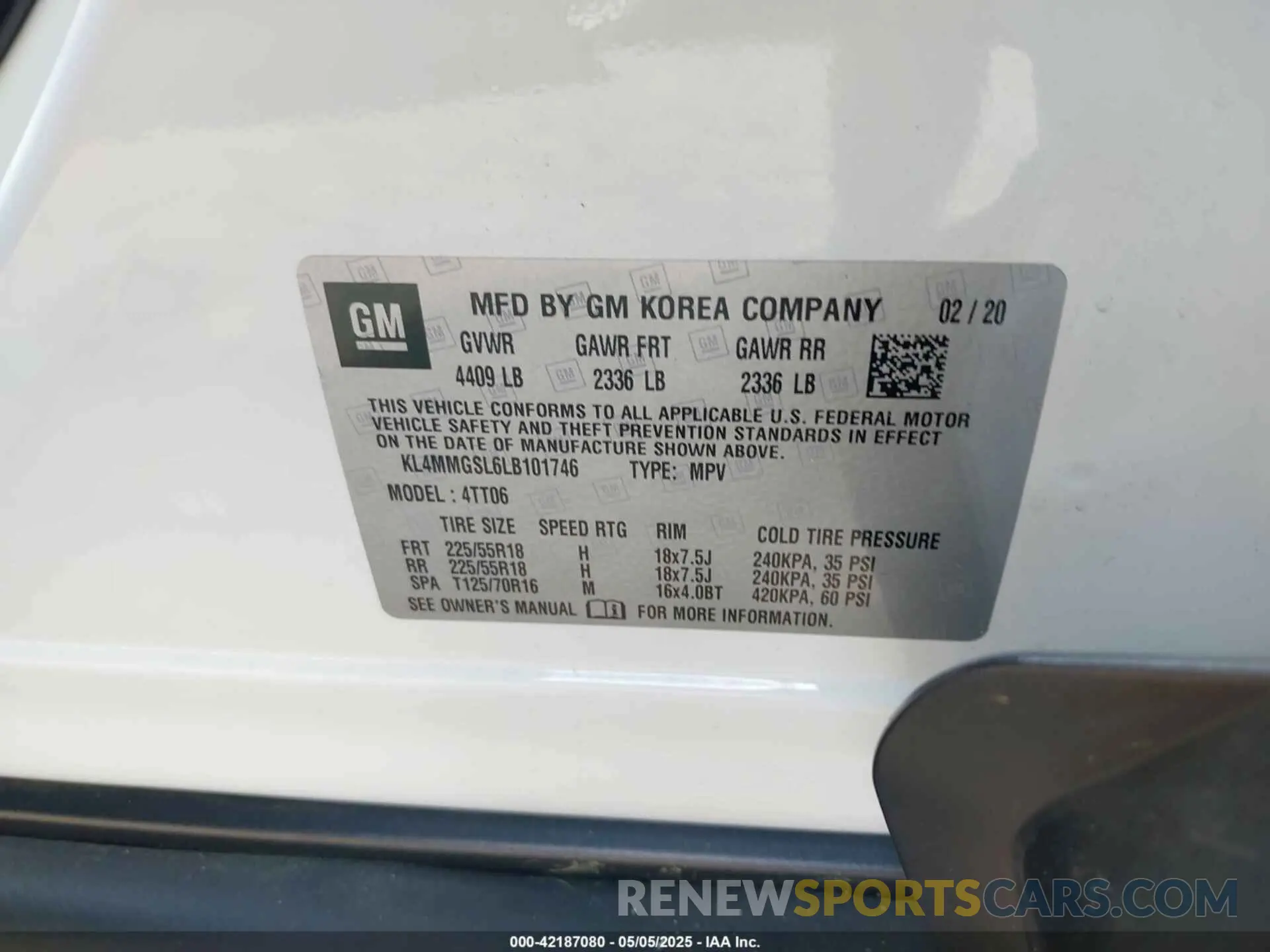 9 Photograph of a damaged car KL4MMGSL6LB101746 BUICK ENCORE GX 2020