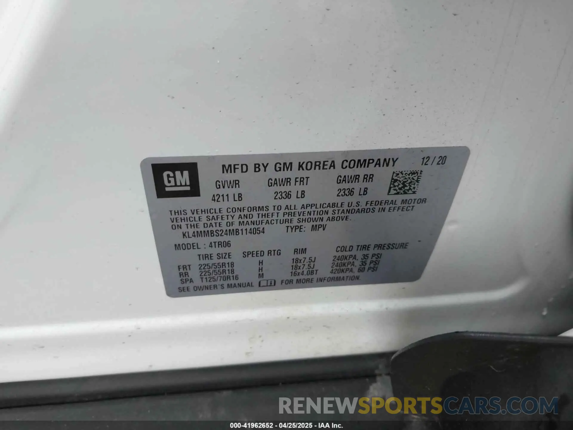 9 Photograph of a damaged car KL4MMBS24MB114054 BUICK ENCORE GX 2021