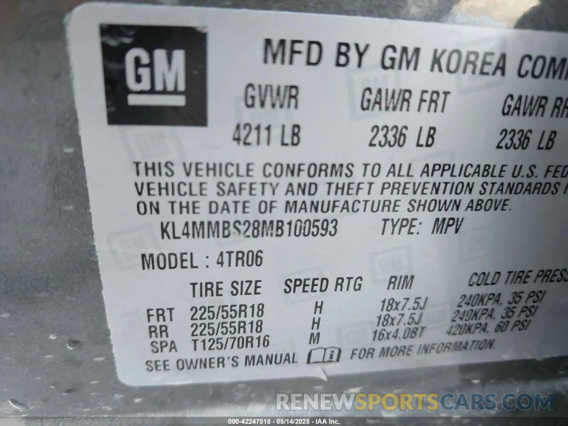 9 Photograph of a damaged car KL4MMBS28MB100593 BUICK ENCORE GX 2021