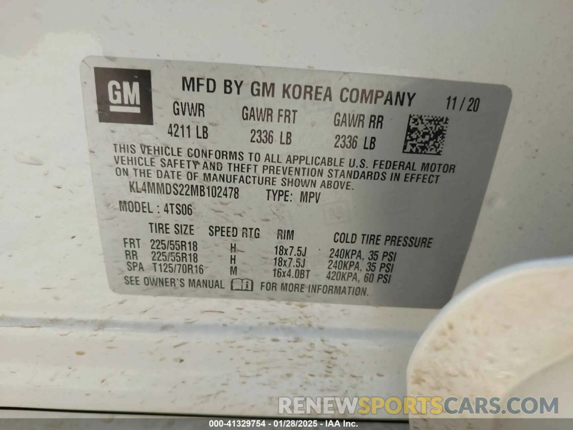 9 Фотография поврежденного автомобиля KL4MMDS22MB102478 BUICK ENCORE GX 2021