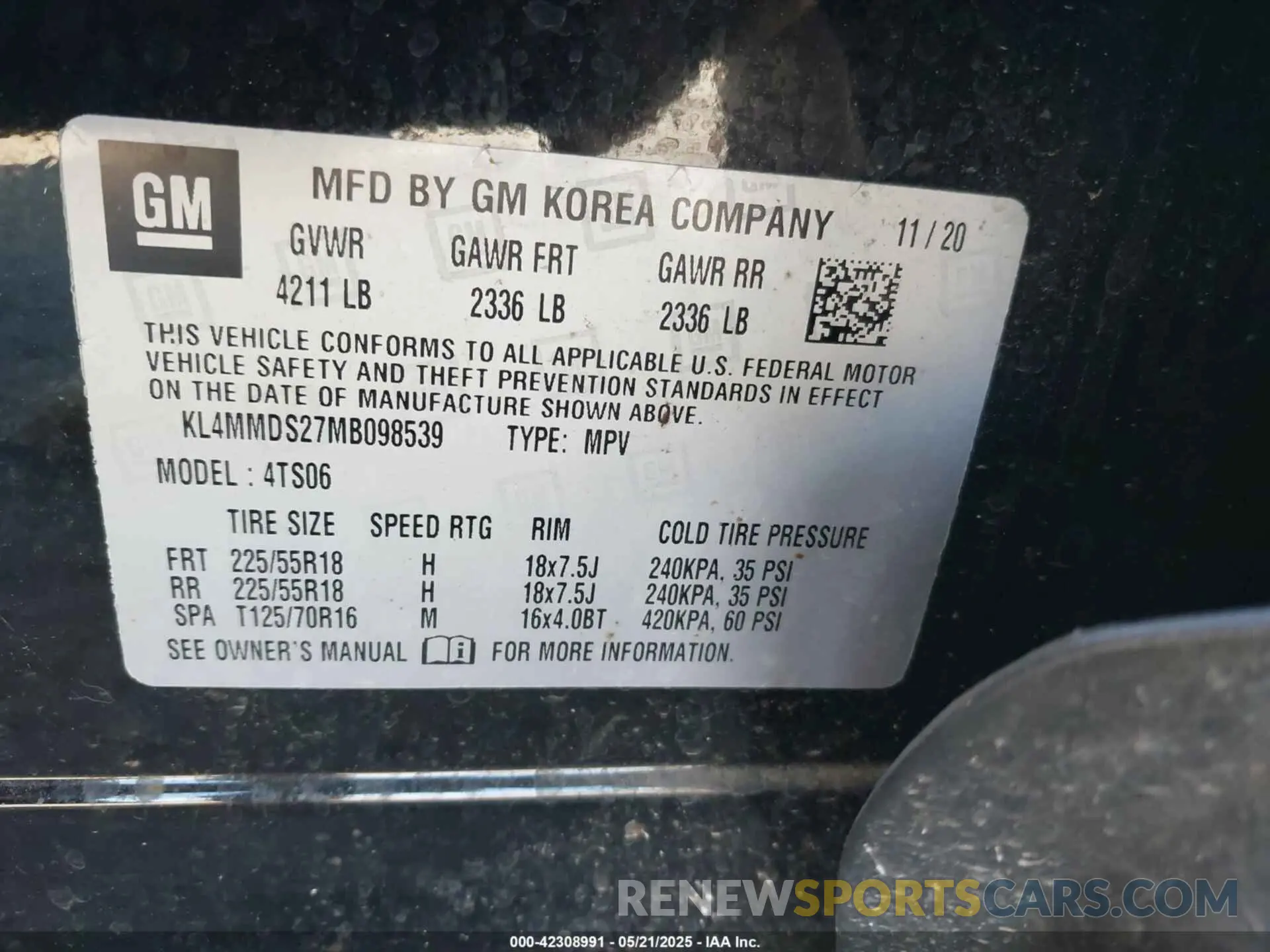 9 Photograph of a damaged car KL4MMDS27MB098539 BUICK ENCORE GX 2021