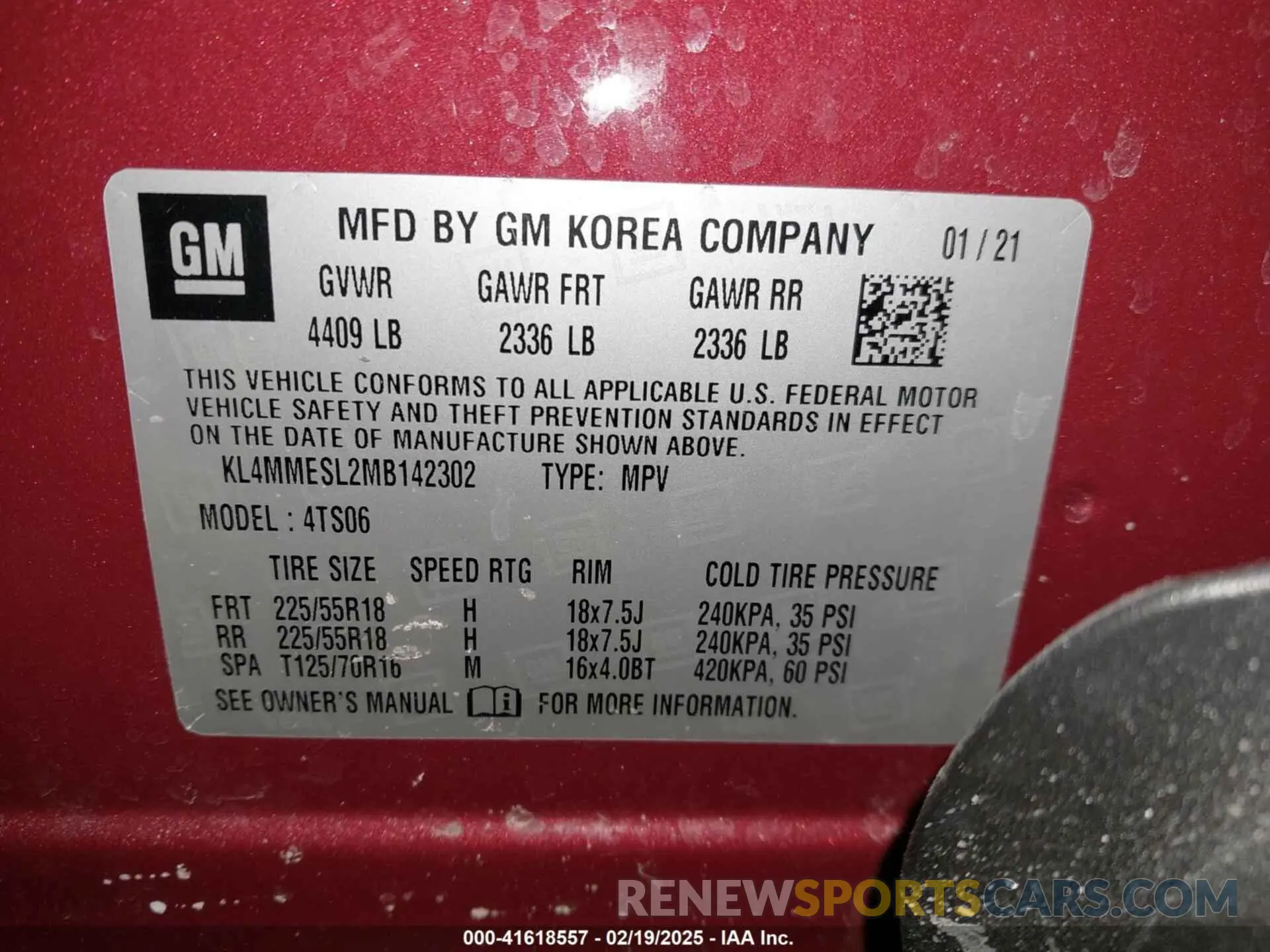 9 Photograph of a damaged car KL4MMESL2MB142302 BUICK ENCORE GX 2021