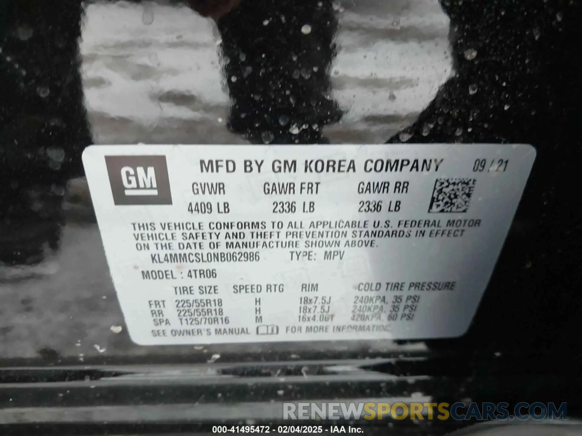 9 Фотография поврежденного автомобиля KL4MMCSL0NB062986 BUICK ENCORE GX 2022