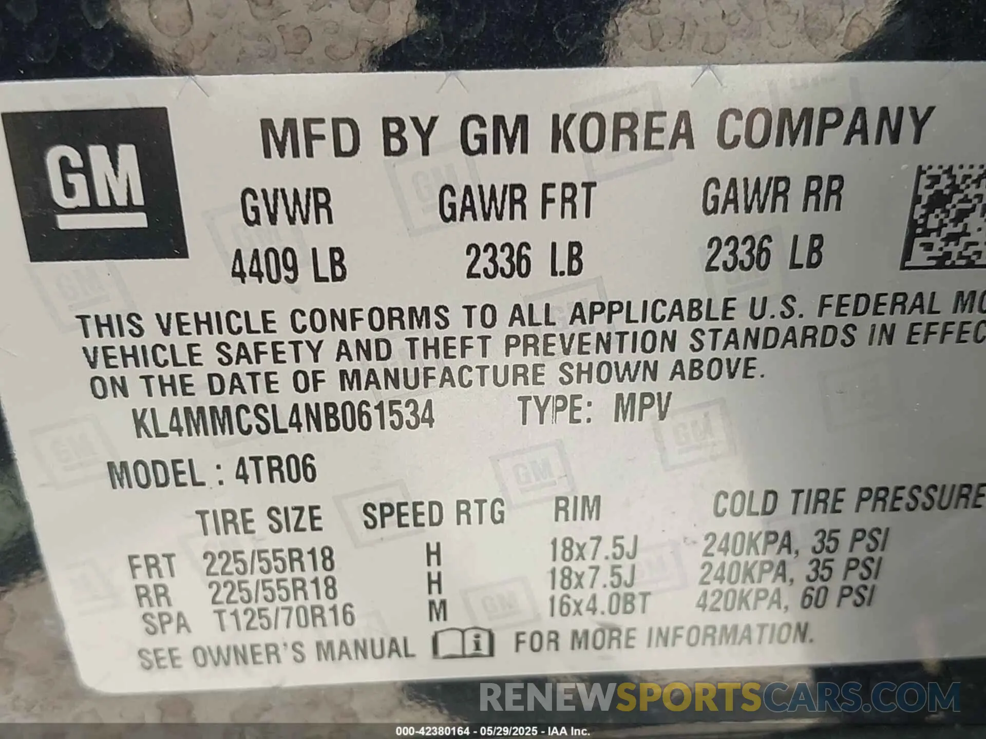 9 Фотография поврежденного автомобиля KL4MMCSL4NB061534 BUICK ENCORE GX 2022