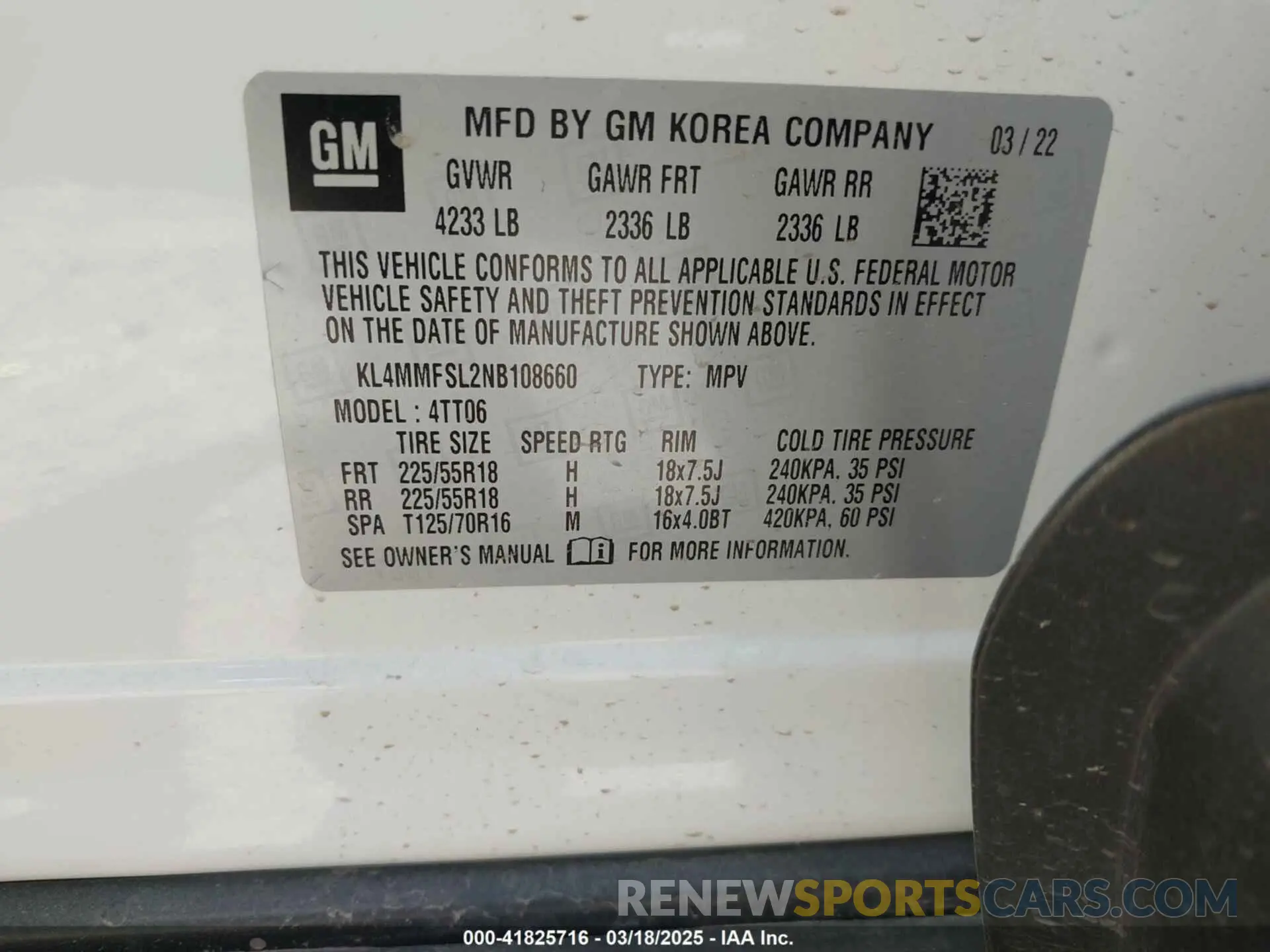 9 Photograph of a damaged car KL4MMFSL2NB108660 BUICK ENCORE GX 2022