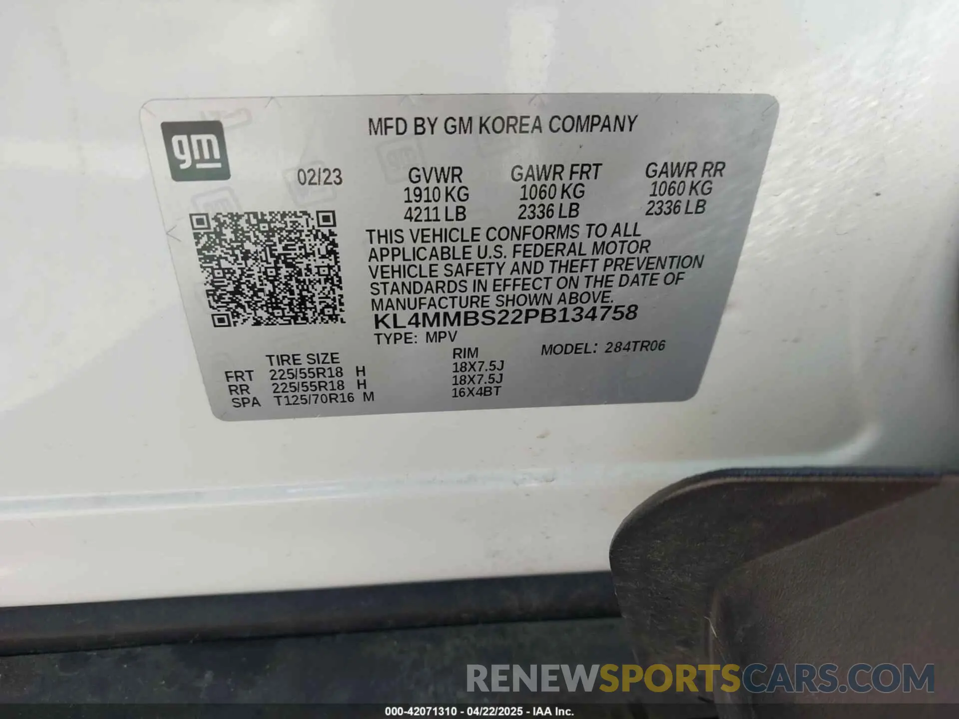 9 Photograph of a damaged car KL4MMBS22PB134758 BUICK ENCORE GX 2023