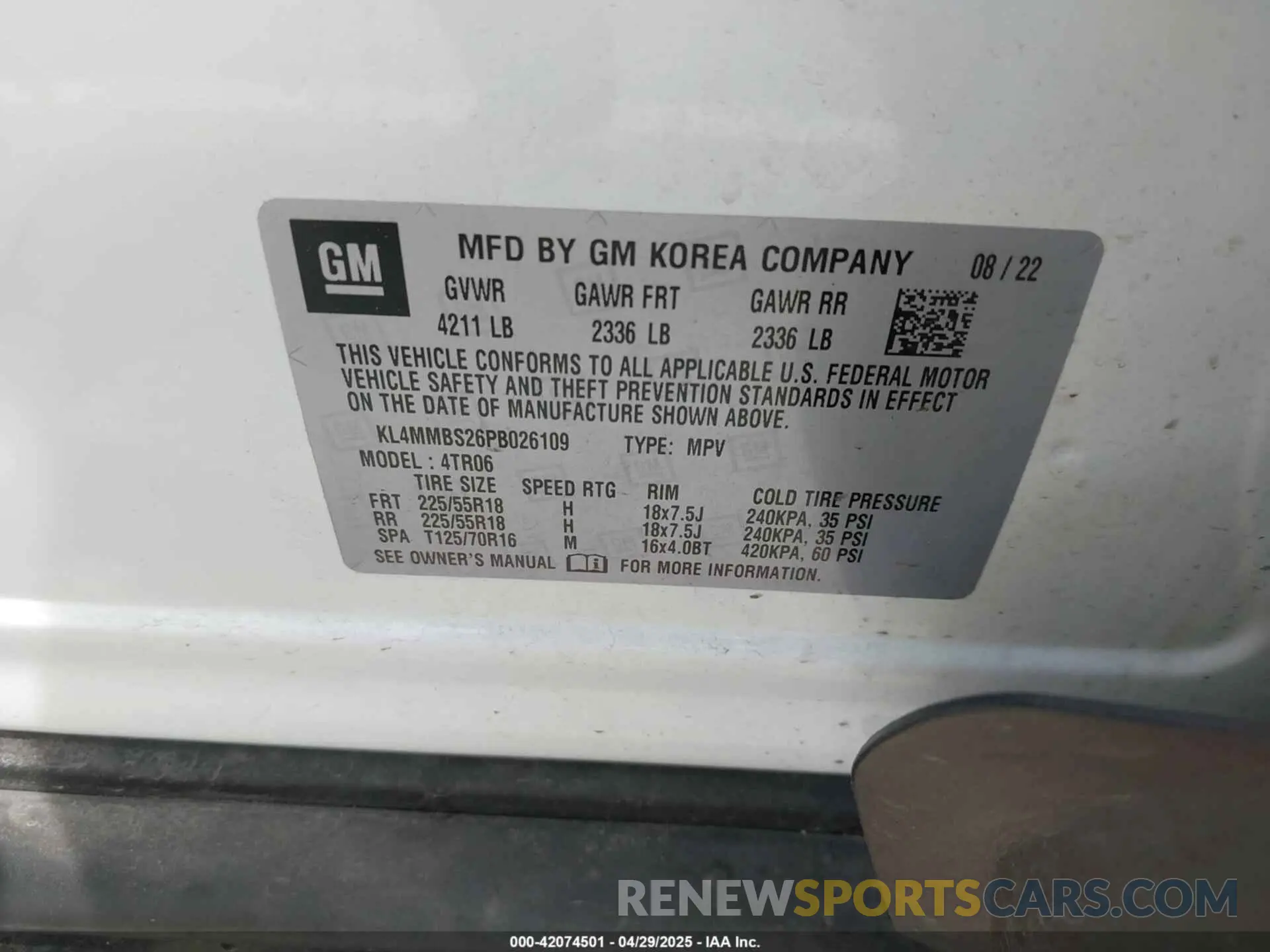9 Photograph of a damaged car KL4MMBS26PB026109 BUICK ENCORE GX 2023