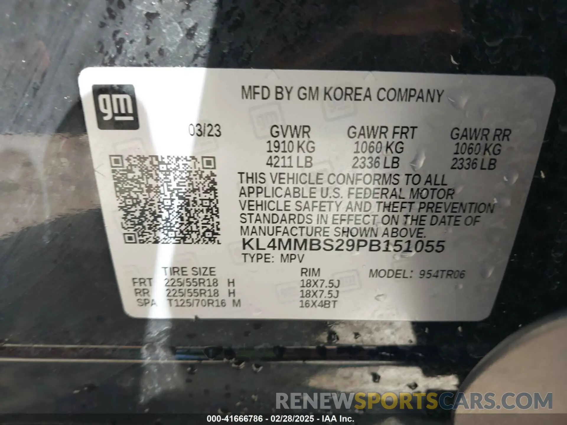 9 Фотография поврежденного автомобиля KL4MMBS29PB151055 BUICK ENCORE GX 2023