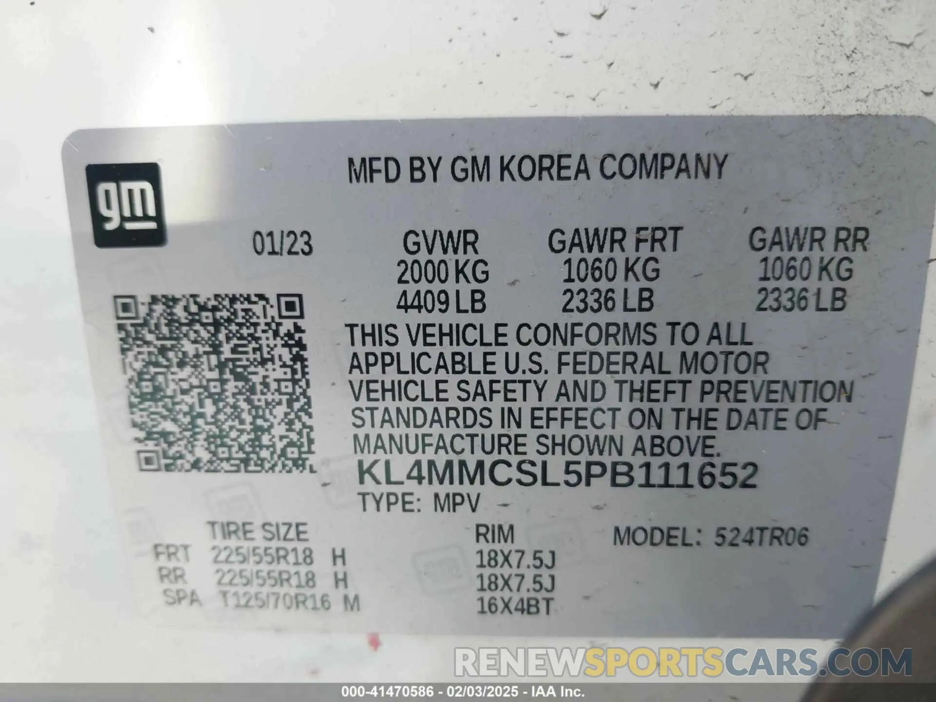 9 Фотография поврежденного автомобиля KL4MMCSL5PB111652 BUICK ENCORE GX 2023