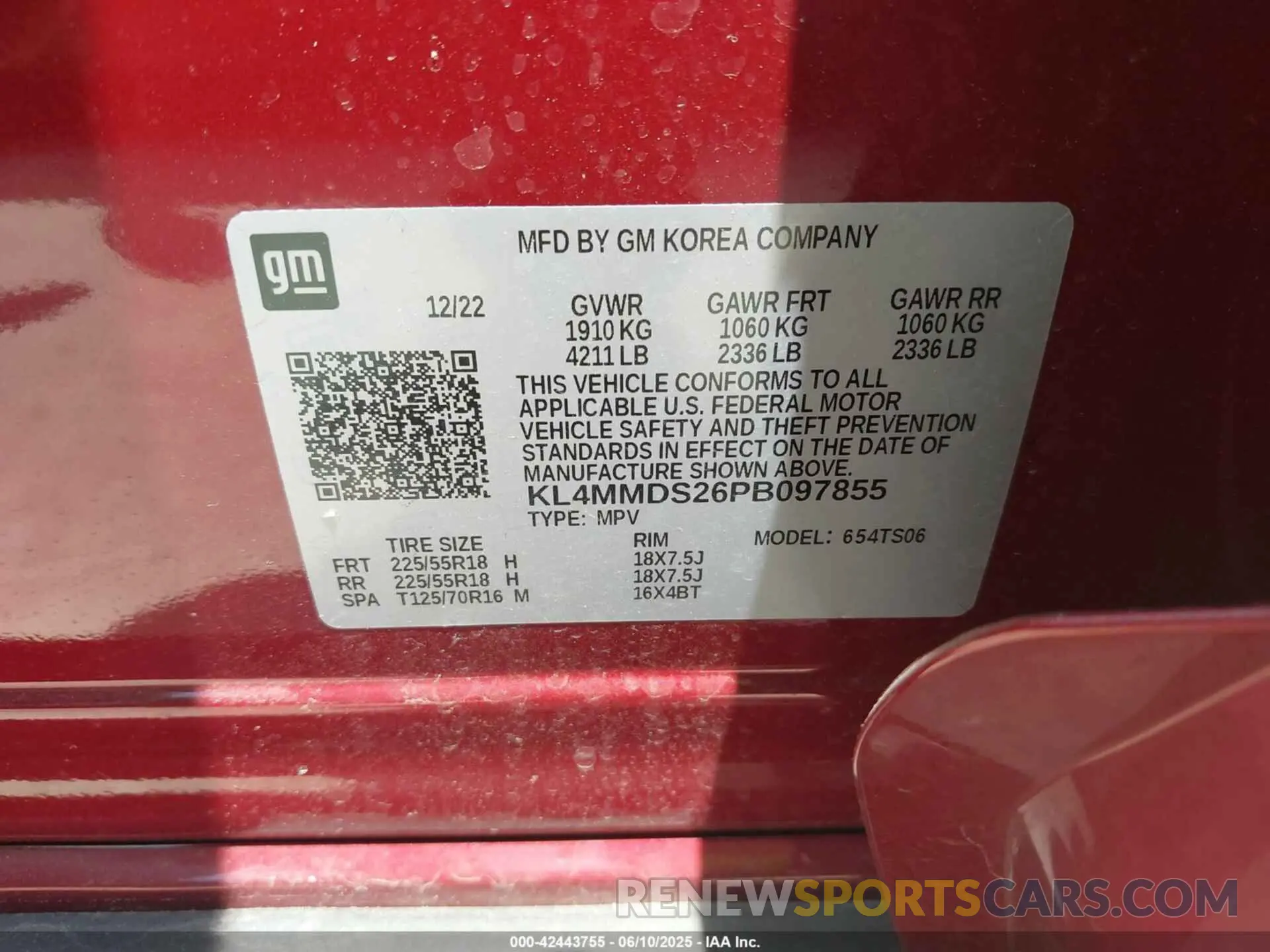 9 Фотография поврежденного автомобиля KL4MMDS26PB097855 BUICK ENCORE GX 2023