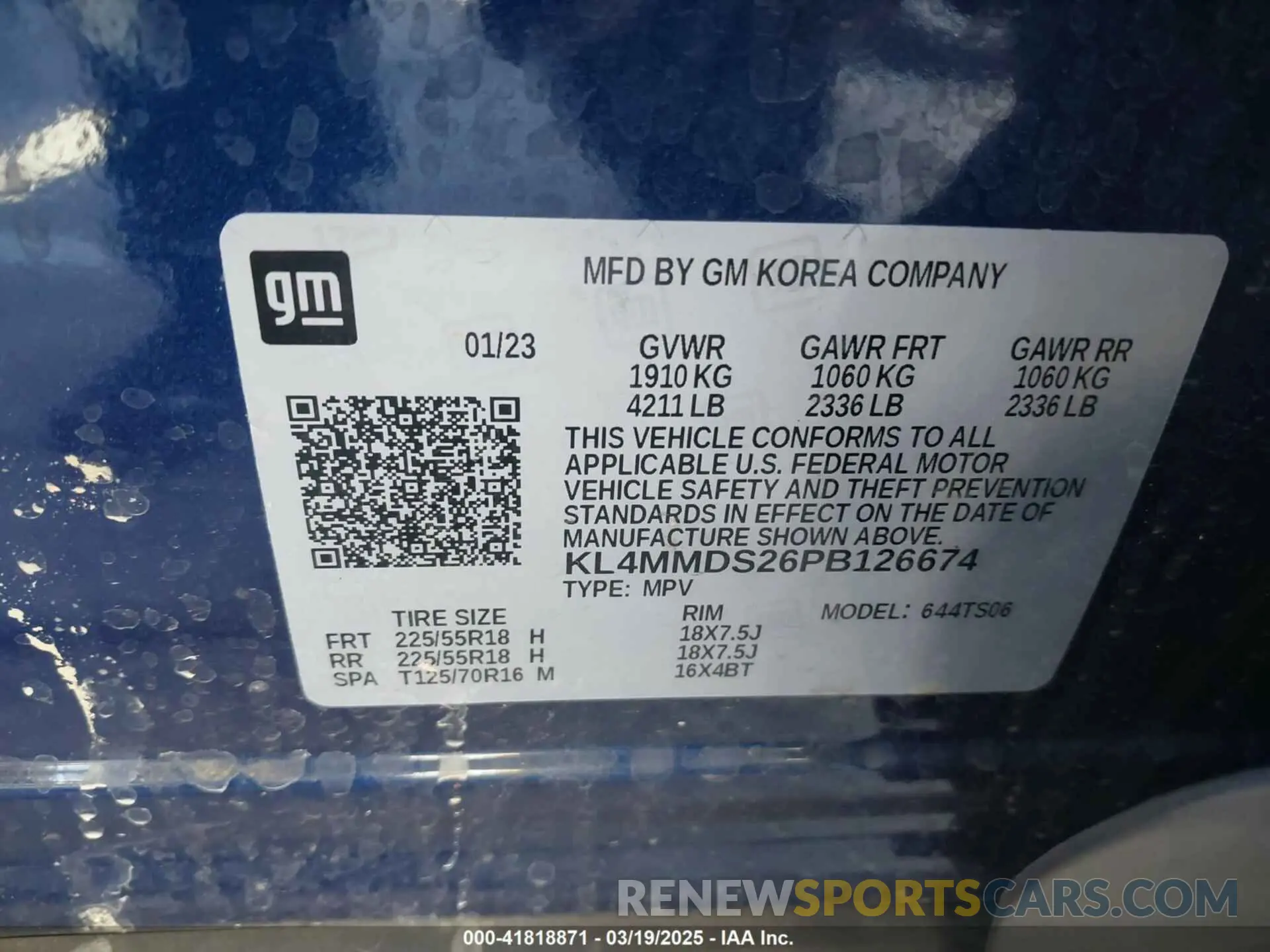 9 Photograph of a damaged car KL4MMDS26PB126674 BUICK ENCORE GX 2023