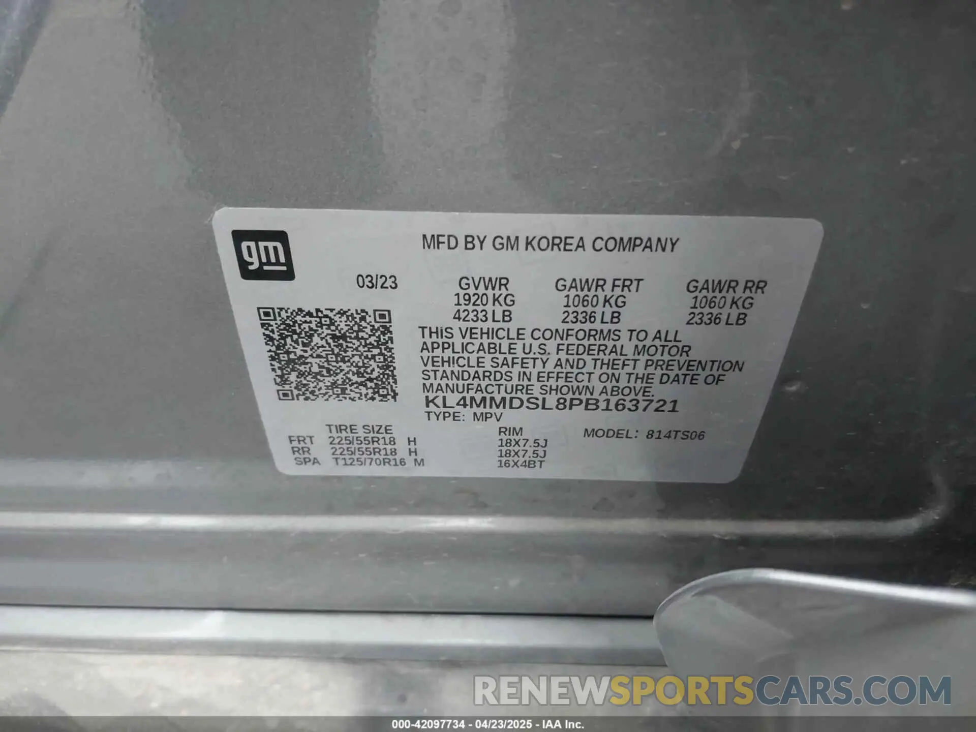 9 Photograph of a damaged car KL4MMDSL8PB163721 BUICK ENCORE GX 2023