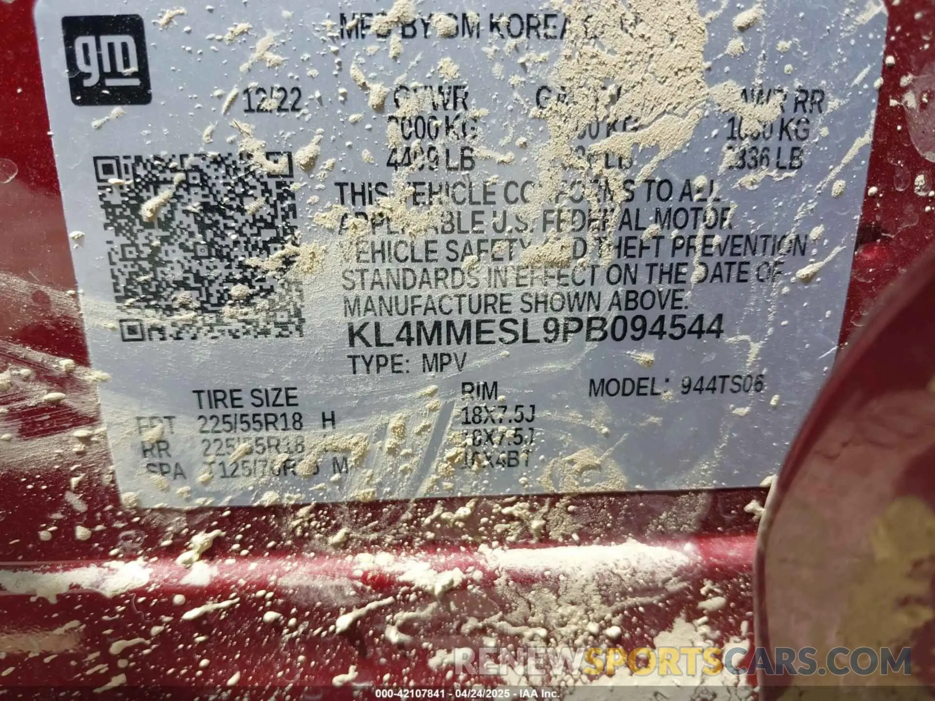 9 Фотография поврежденного автомобиля KL4MMESL9PB094544 BUICK ENCORE GX 2023