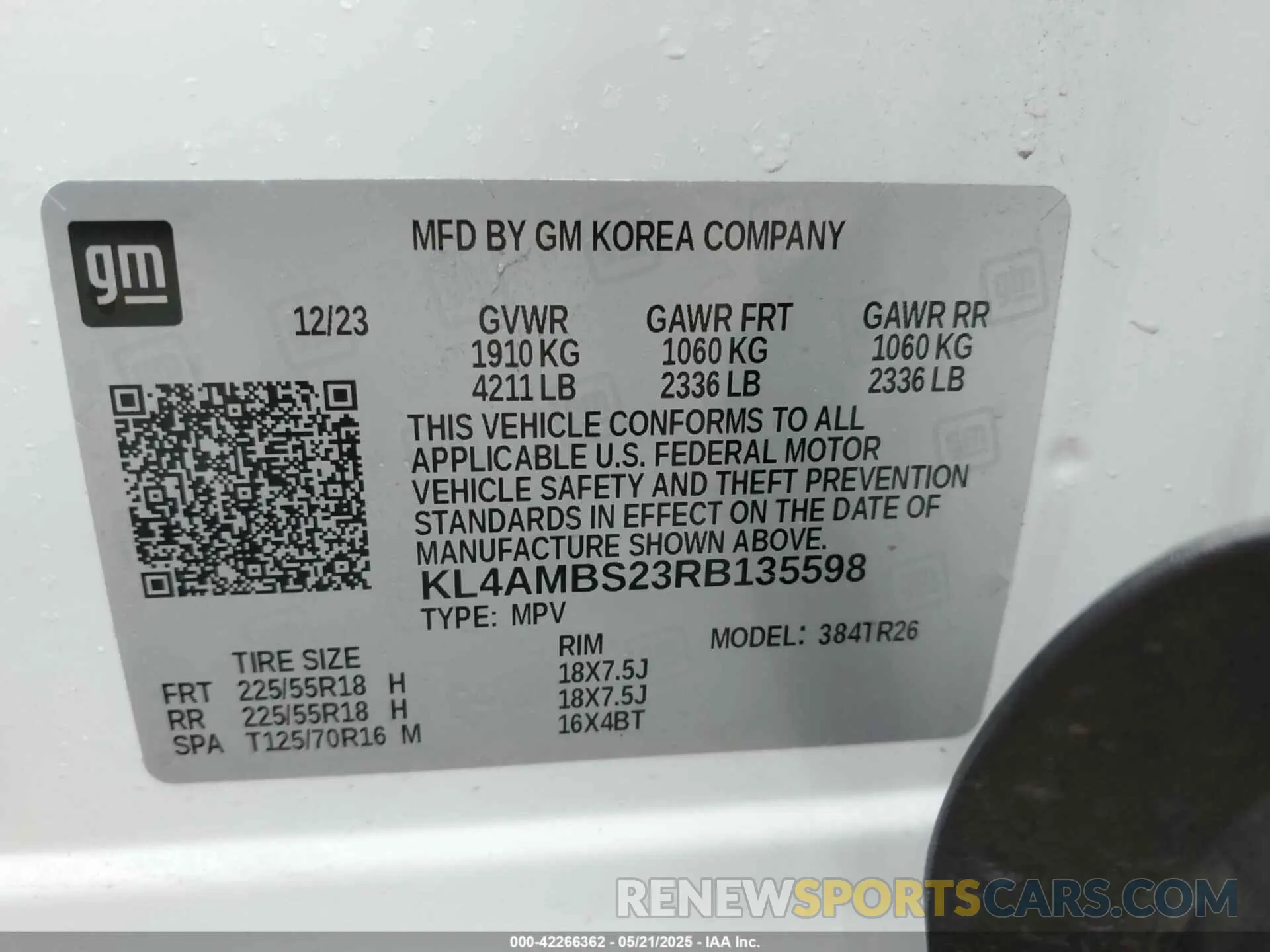 9 Photograph of a damaged car KL4AMBS23RB135598 BUICK ENCORE GX 2024