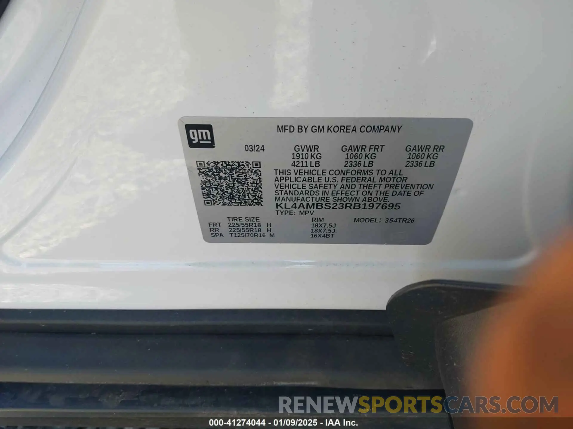 9 Photograph of a damaged car KL4AMBS23RB197695 BUICK ENCORE GX 2024