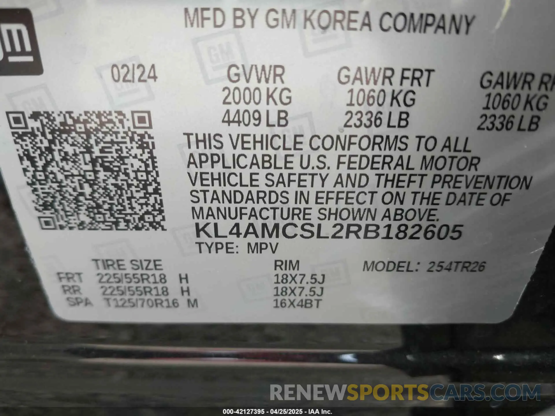 9 Фотография поврежденного автомобиля KL4AMCSL2RB182605 BUICK ENCORE GX 2024
