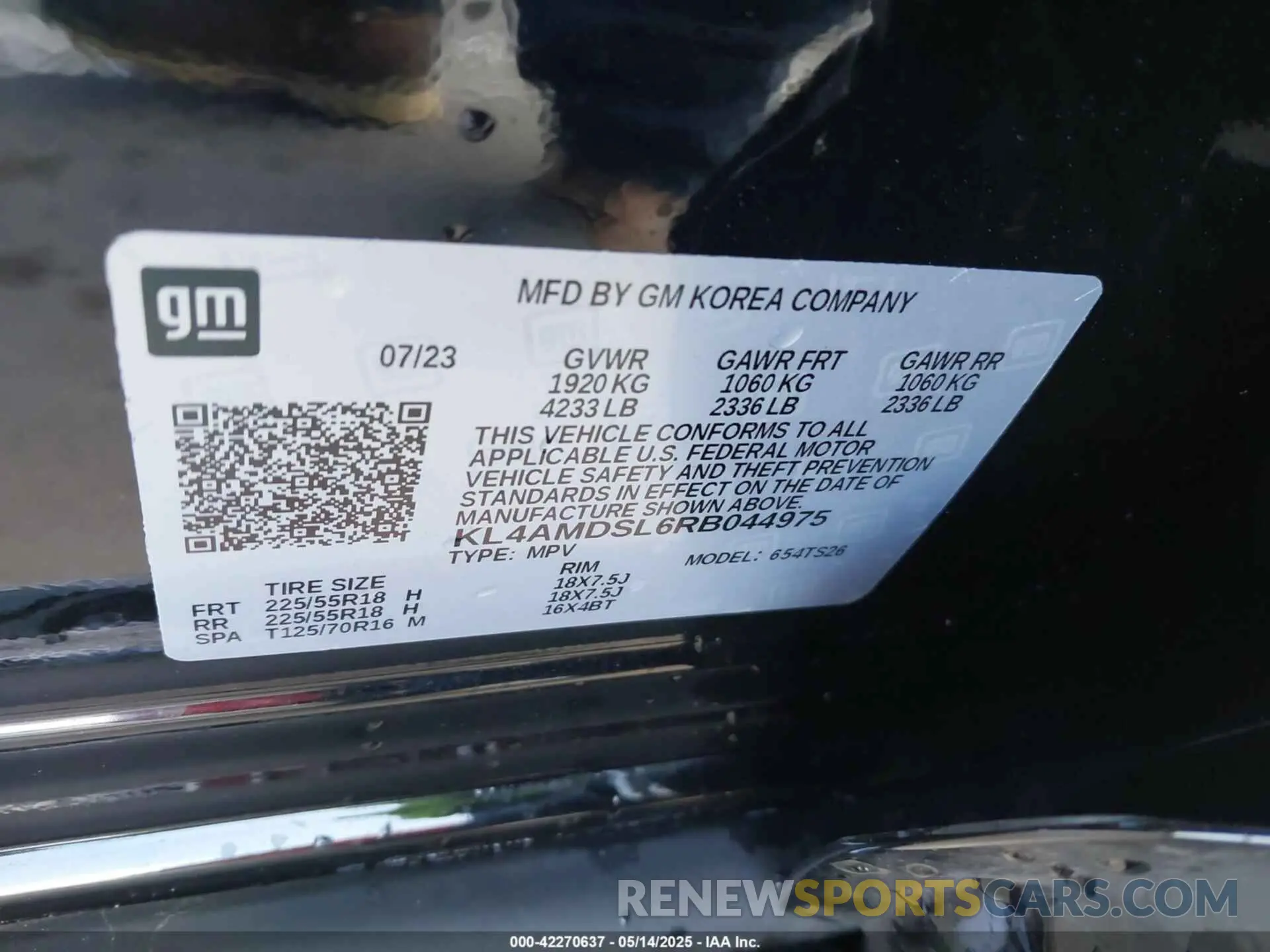 9 Фотография поврежденного автомобиля KL4AMDSL6RB044975 BUICK ENCORE GX 2024