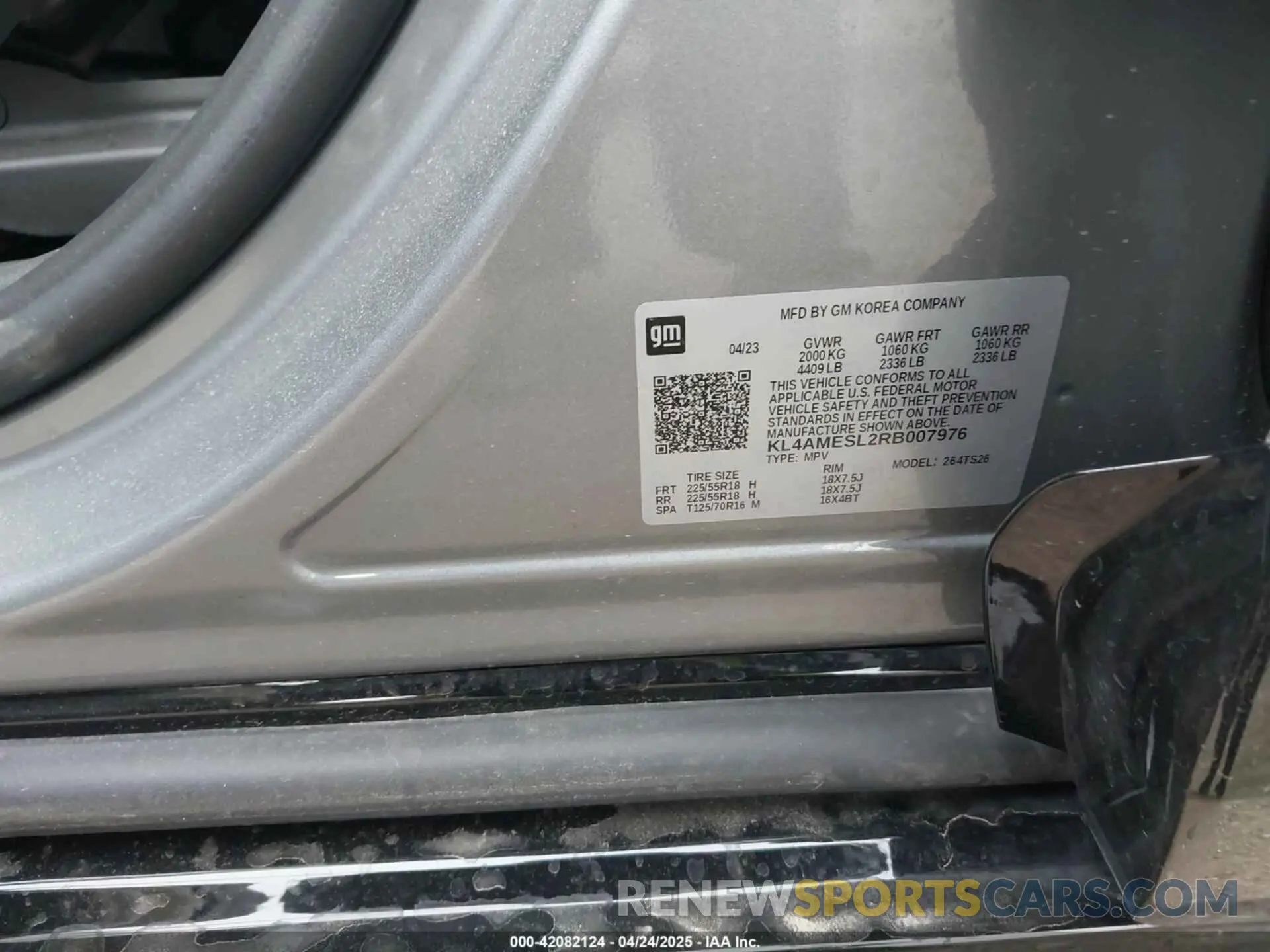 9 Фотография поврежденного автомобиля KL4AMESL2RB007976 BUICK ENCORE GX 2024