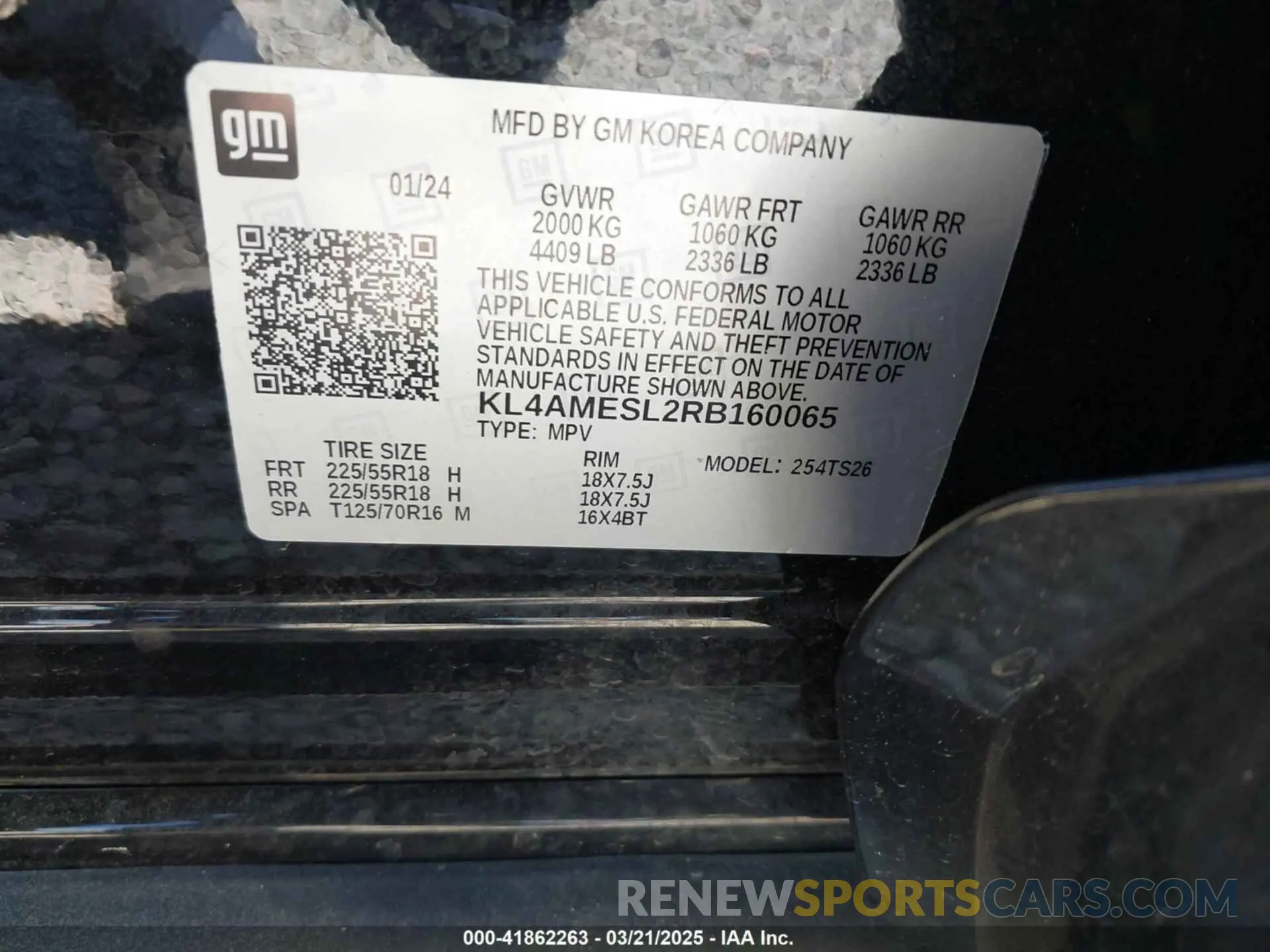 9 Фотография поврежденного автомобиля KL4AMESL2RB160065 BUICK ENCORE GX 2024