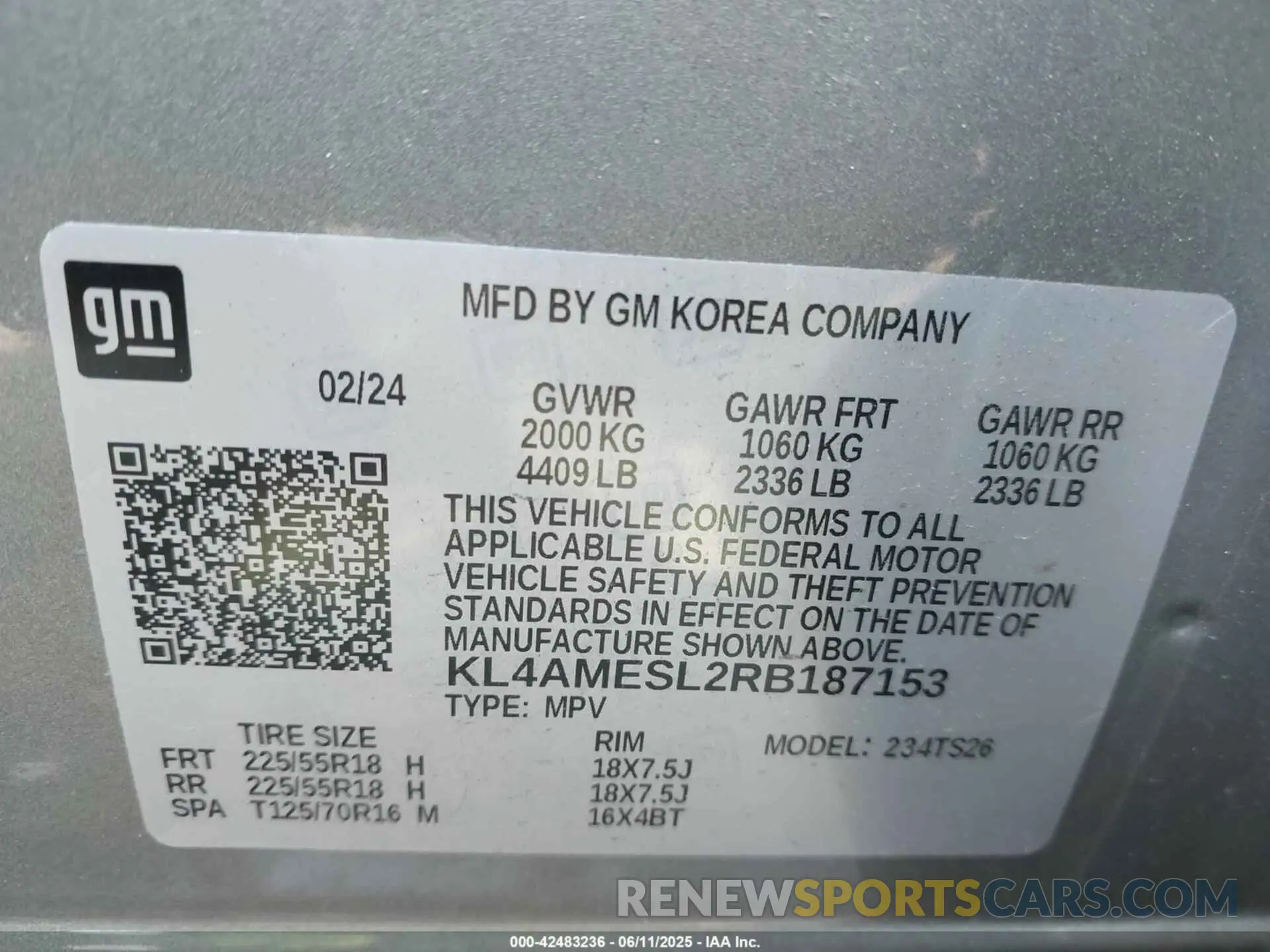 9 Photograph of a damaged car KL4AMESL2RB187153 BUICK ENCORE GX 2024