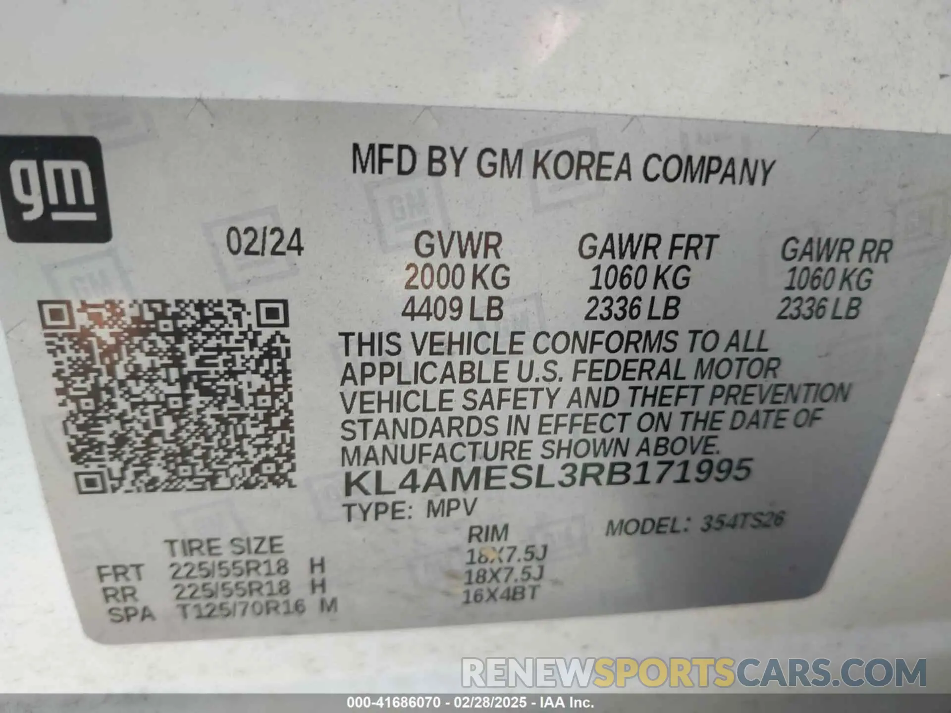 9 Фотография поврежденного автомобиля KL4AMESL3RB171995 BUICK ENCORE GX 2024
