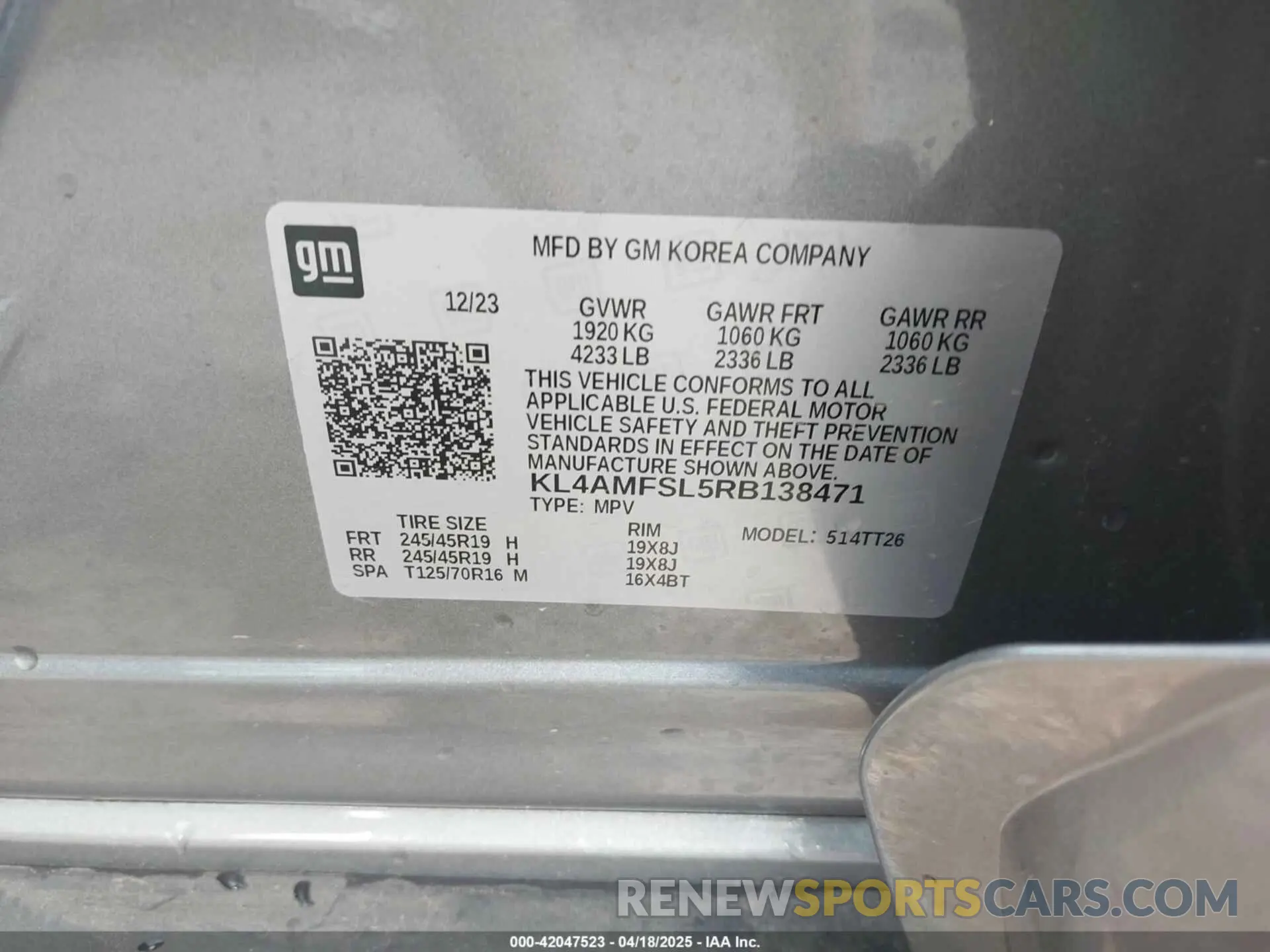 9 Фотография поврежденного автомобиля KL4AMFSL5RB138471 BUICK ENCORE GX 2024