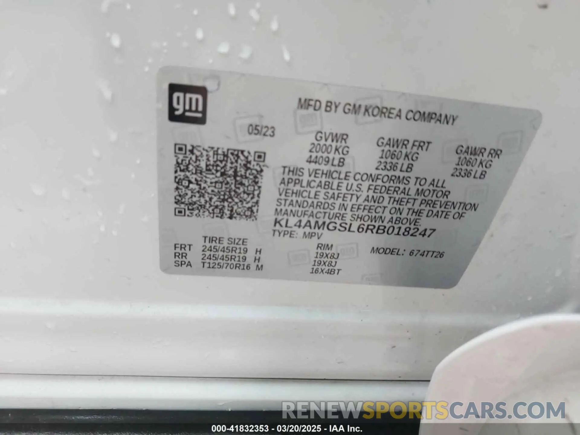 9 Фотография поврежденного автомобиля KL4AMGSL6RB018247 BUICK ENCORE GX 2024
