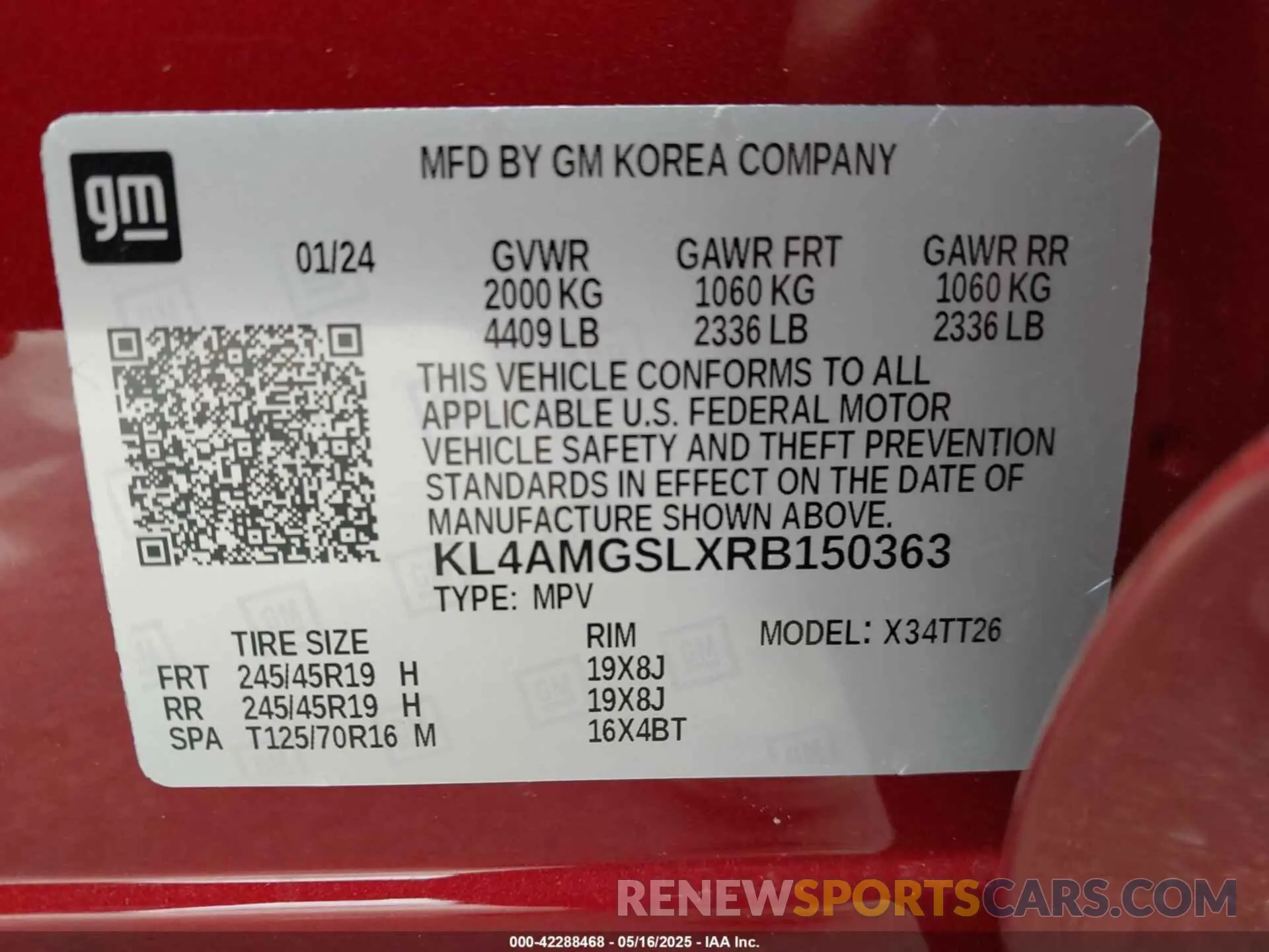 9 Photograph of a damaged car KL4AMGSLXRB150363 BUICK ENCORE GX 2024