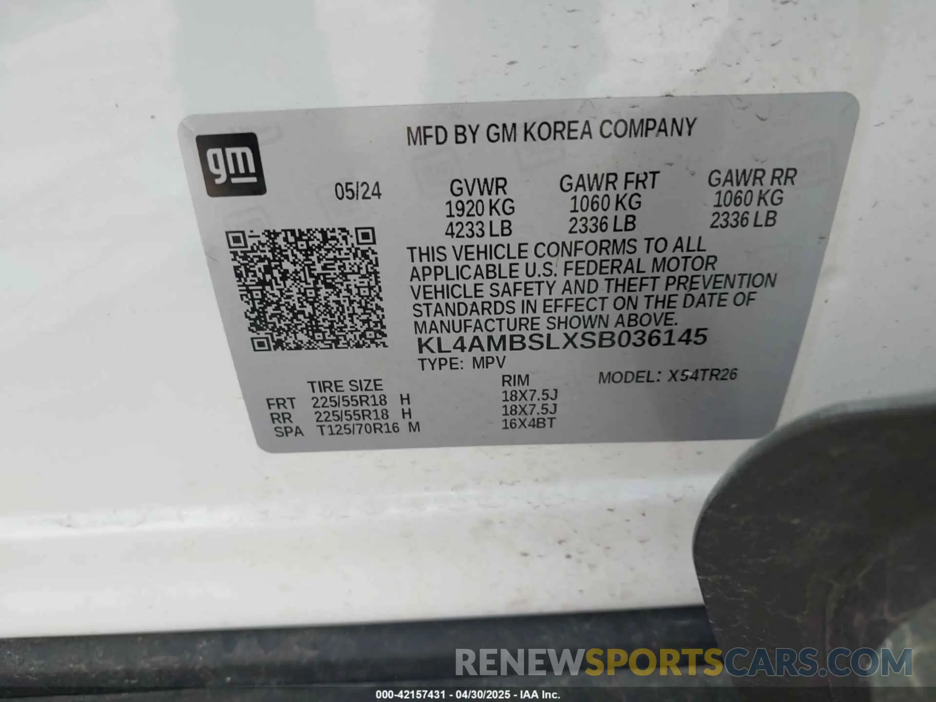 9 Фотография поврежденного автомобиля KL4AMBSLXSB036145 BUICK ENCORE GX 2025