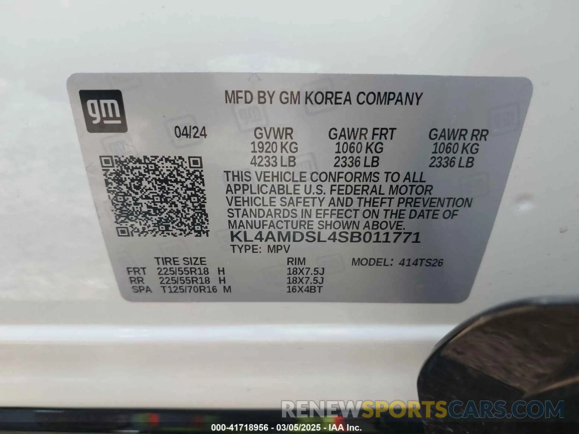 9 Фотография поврежденного автомобиля KL4AMDSL4SB011771 BUICK ENCORE GX 2025
