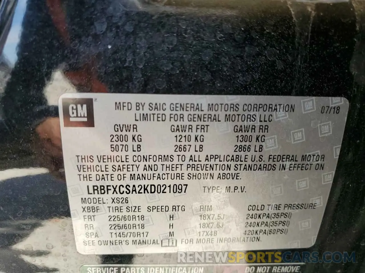 15 Фотография поврежденного автомобиля LRBFXCSA2KD021097 BUICK ENVISION 2019