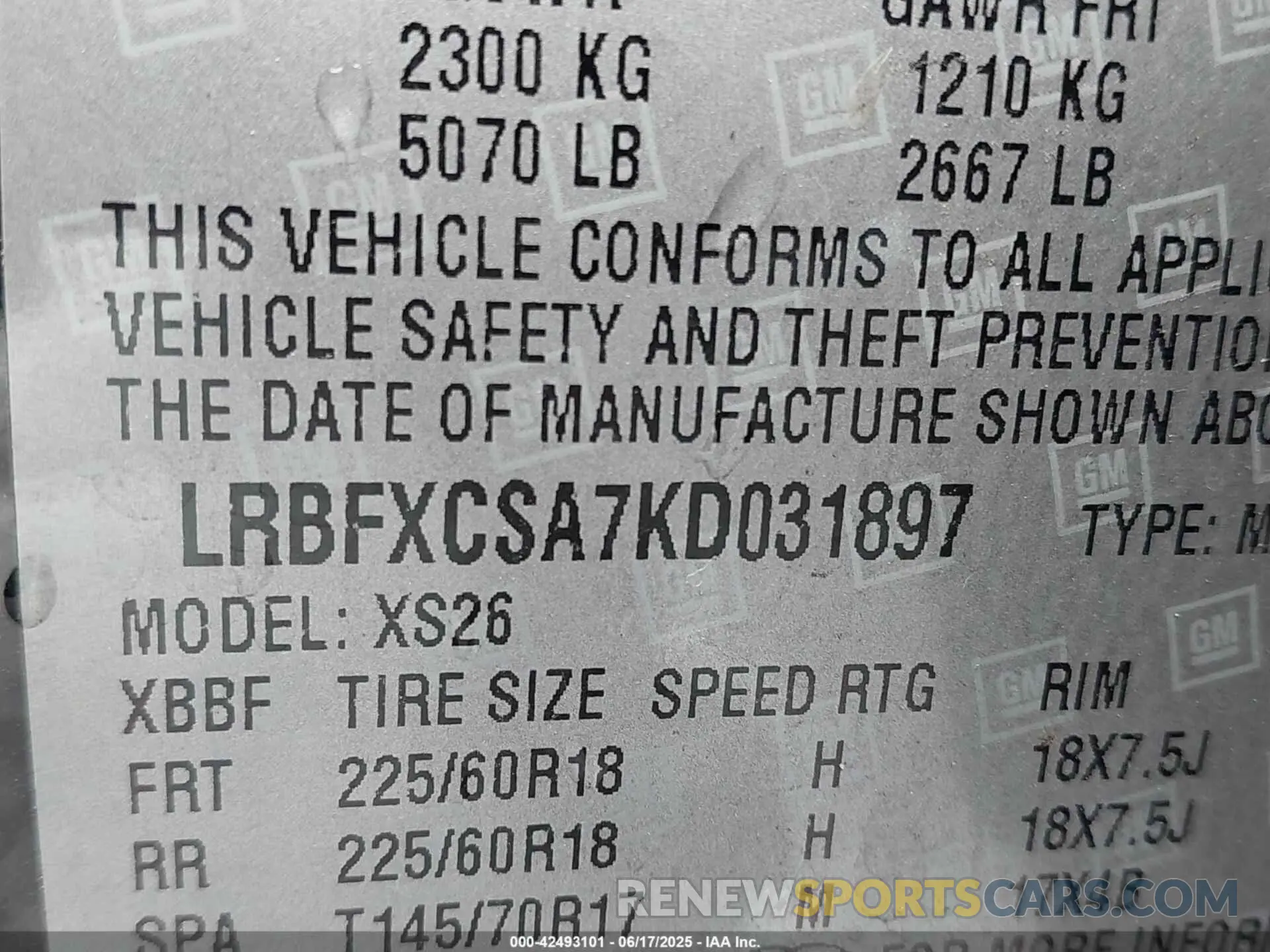 9 Photograph of a damaged car LRBFXCSA7KD031897 BUICK ENVISION 2019