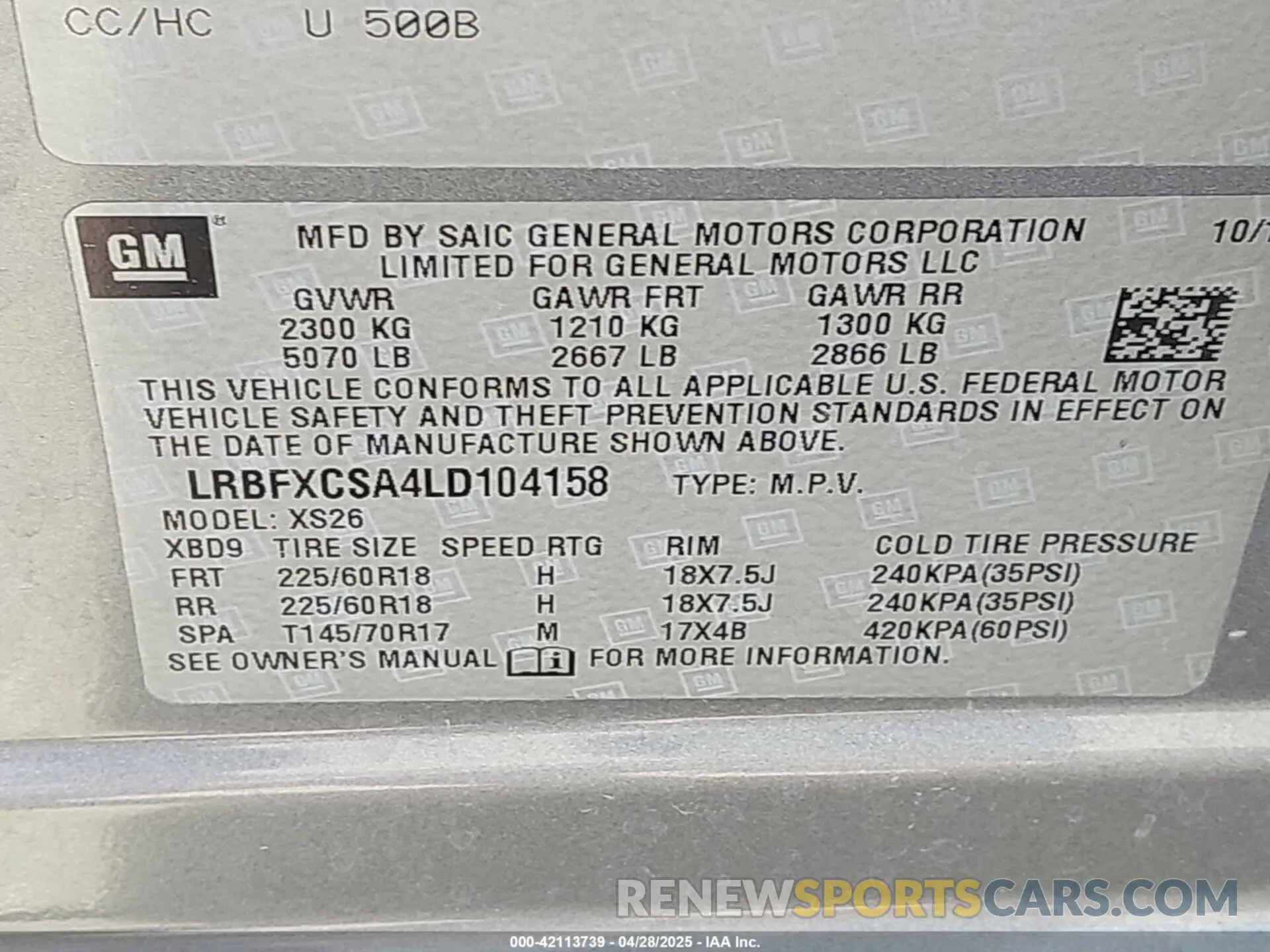 9 Фотография поврежденного автомобиля LRBFXCSA4LD104158 BUICK ENVISION 2020