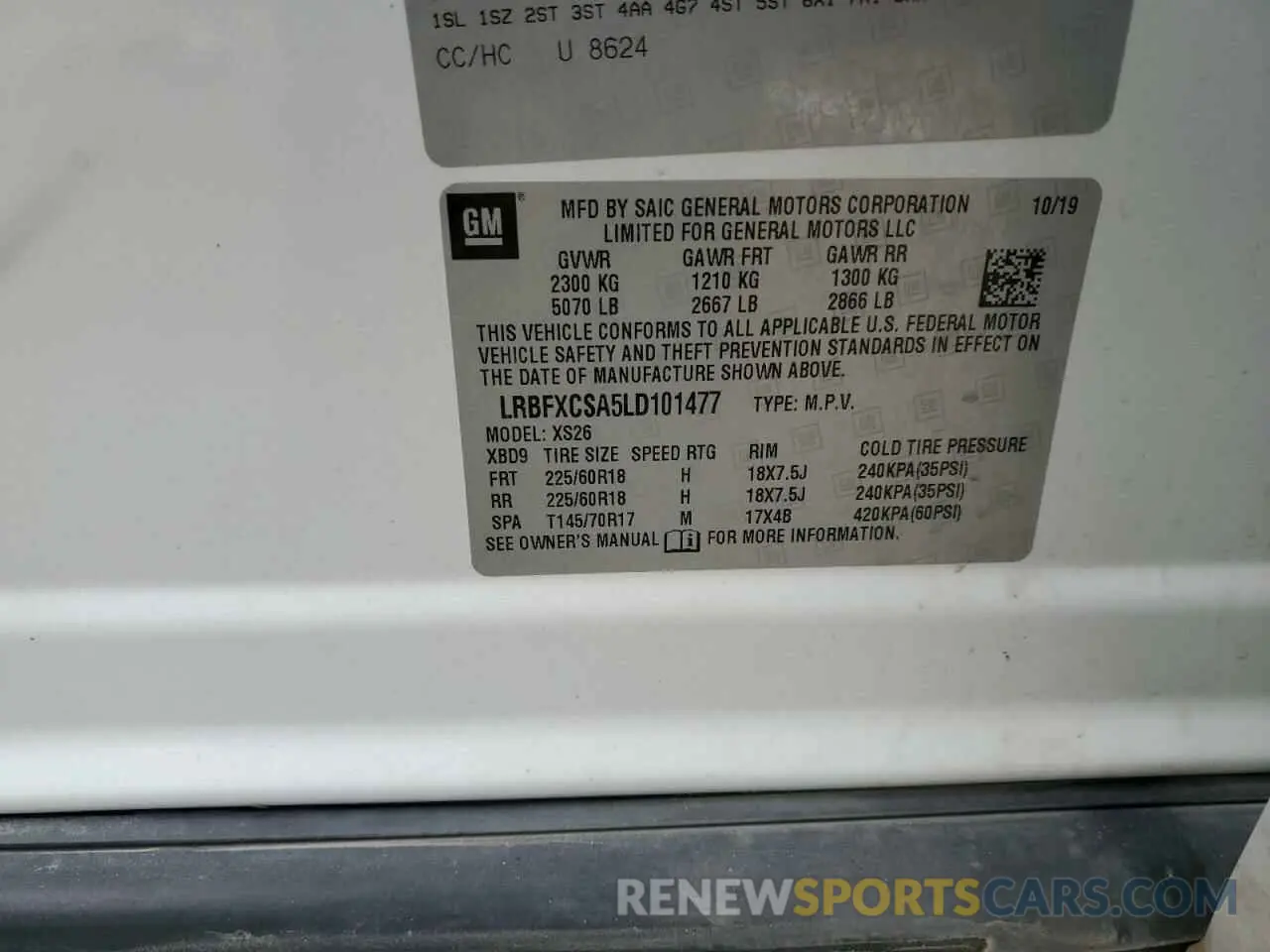 15 Фотография поврежденного автомобиля LRBFXCSA5LD101477 BUICK ENVISION 2020