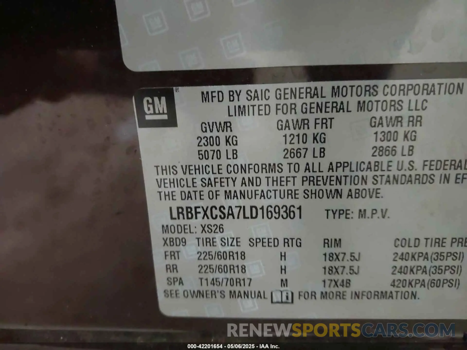 9 Photograph of a damaged car LRBFXCSA7LD169361 BUICK ENVISION 2020