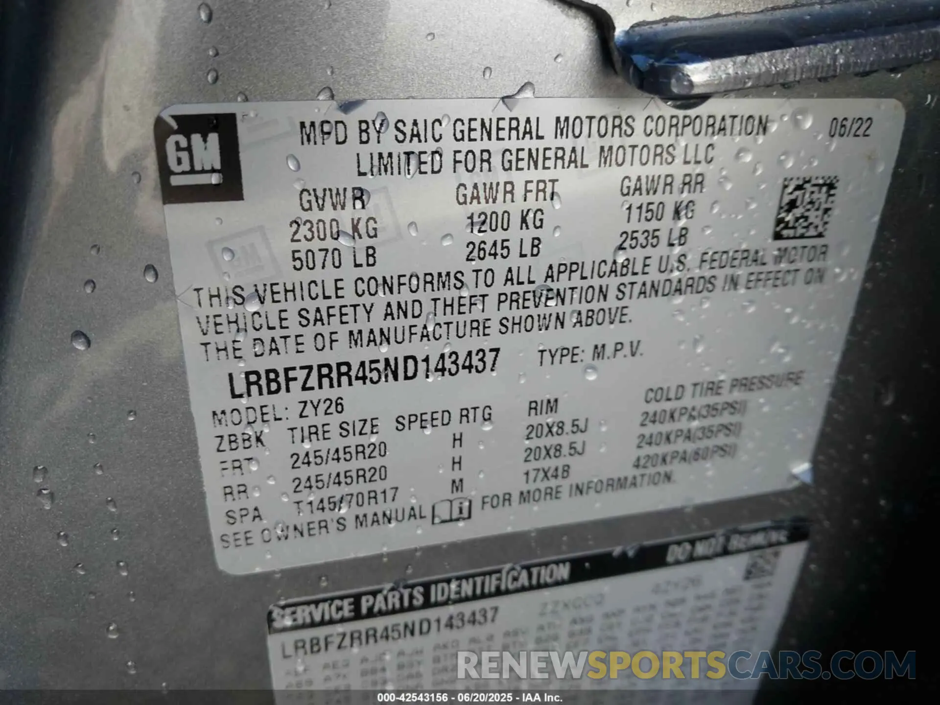 9 Photograph of a damaged car LRBFZRR45ND143437 BUICK ENVISION 2022