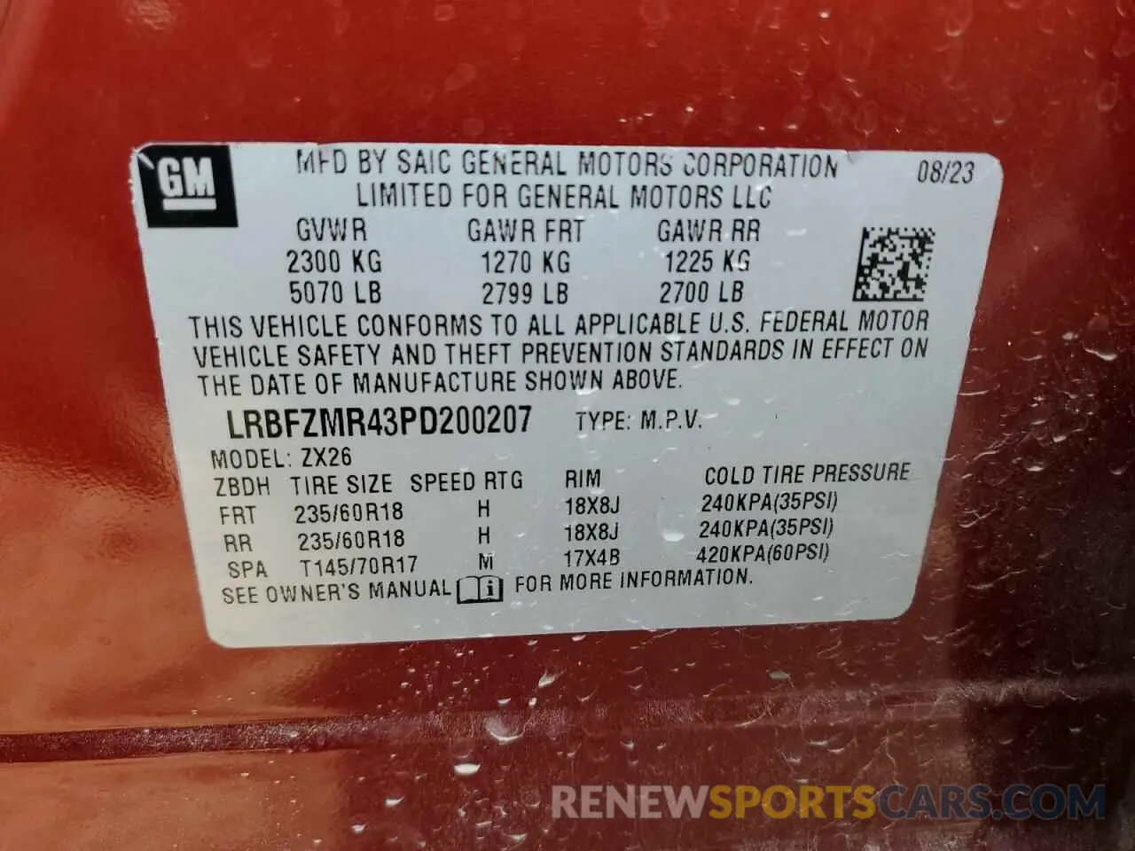 14 Фотография поврежденного автомобиля LRBFZMR43PD200207 BUICK ENVISION 2023